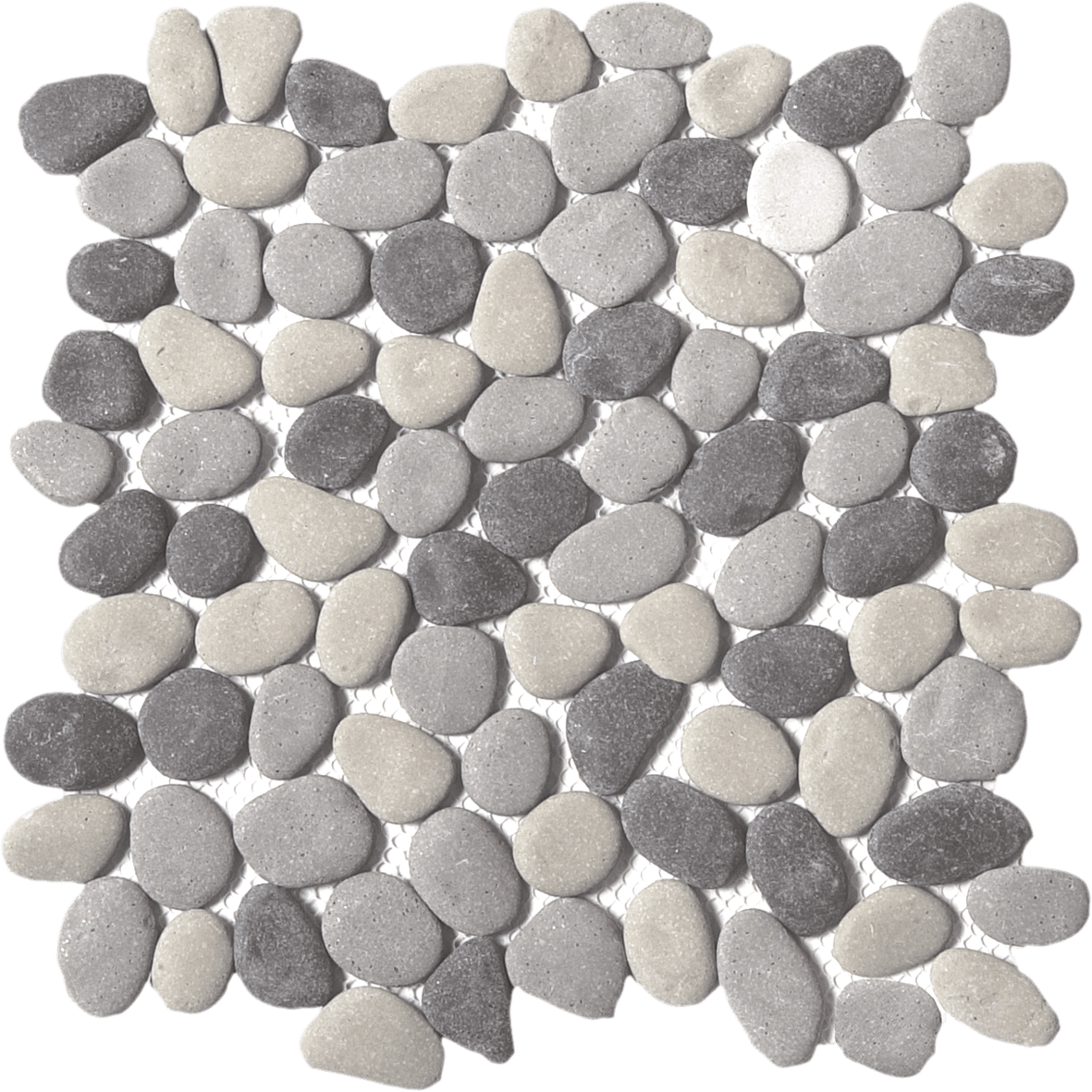 Bati Orient- GAGR03 Mix Grey Reconstituted Pebble Interlocking 12" x 12"