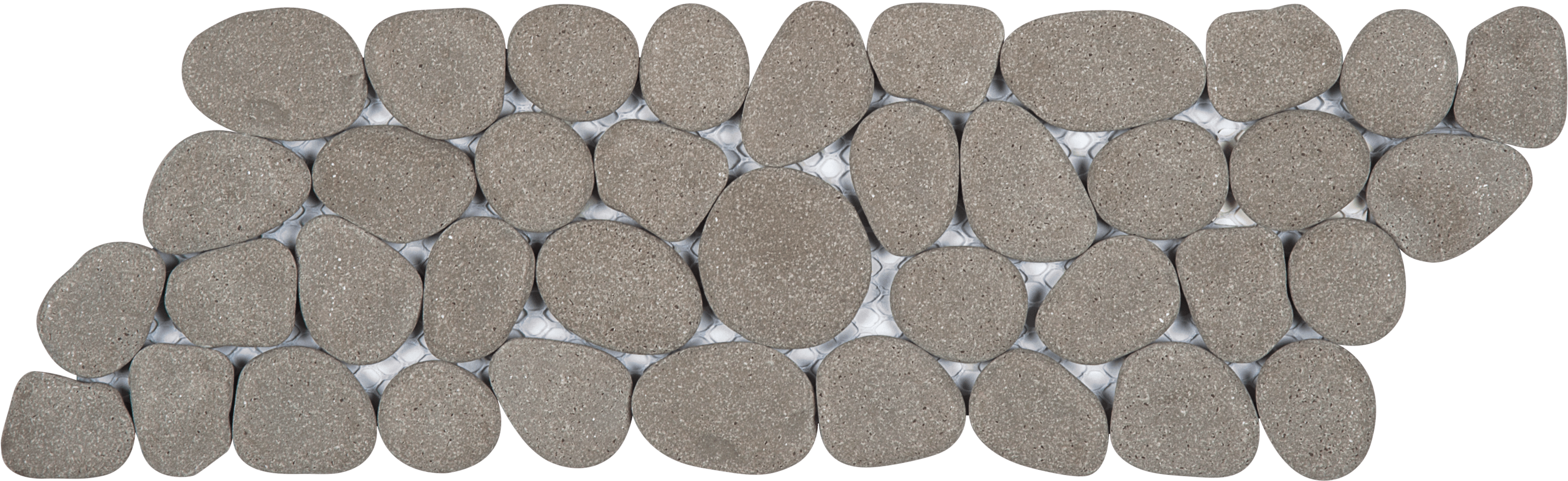 Bati Orient- PIGR29 Grey Reconstituted Pebble Mosaic Interlocking Border 4"x12"