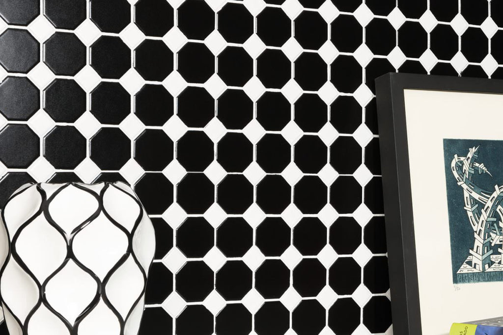 Intermatex- Octagon Matte Black With Glossy White Dot