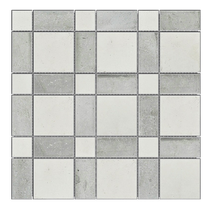 Bati Orient- BEMI14 Grey Mix Square Concrete Mix Mosaic