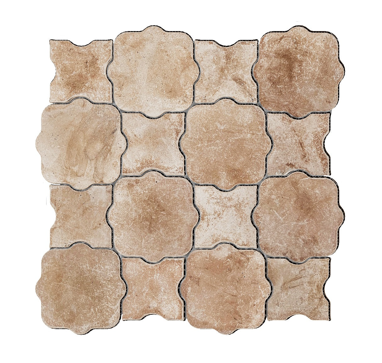 Bati Orient- BERO02 Red Concrete Multi Star Mix Mosaic