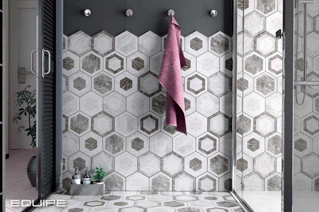 Equipe Bardiglio Geo Hexagon 7"x8"