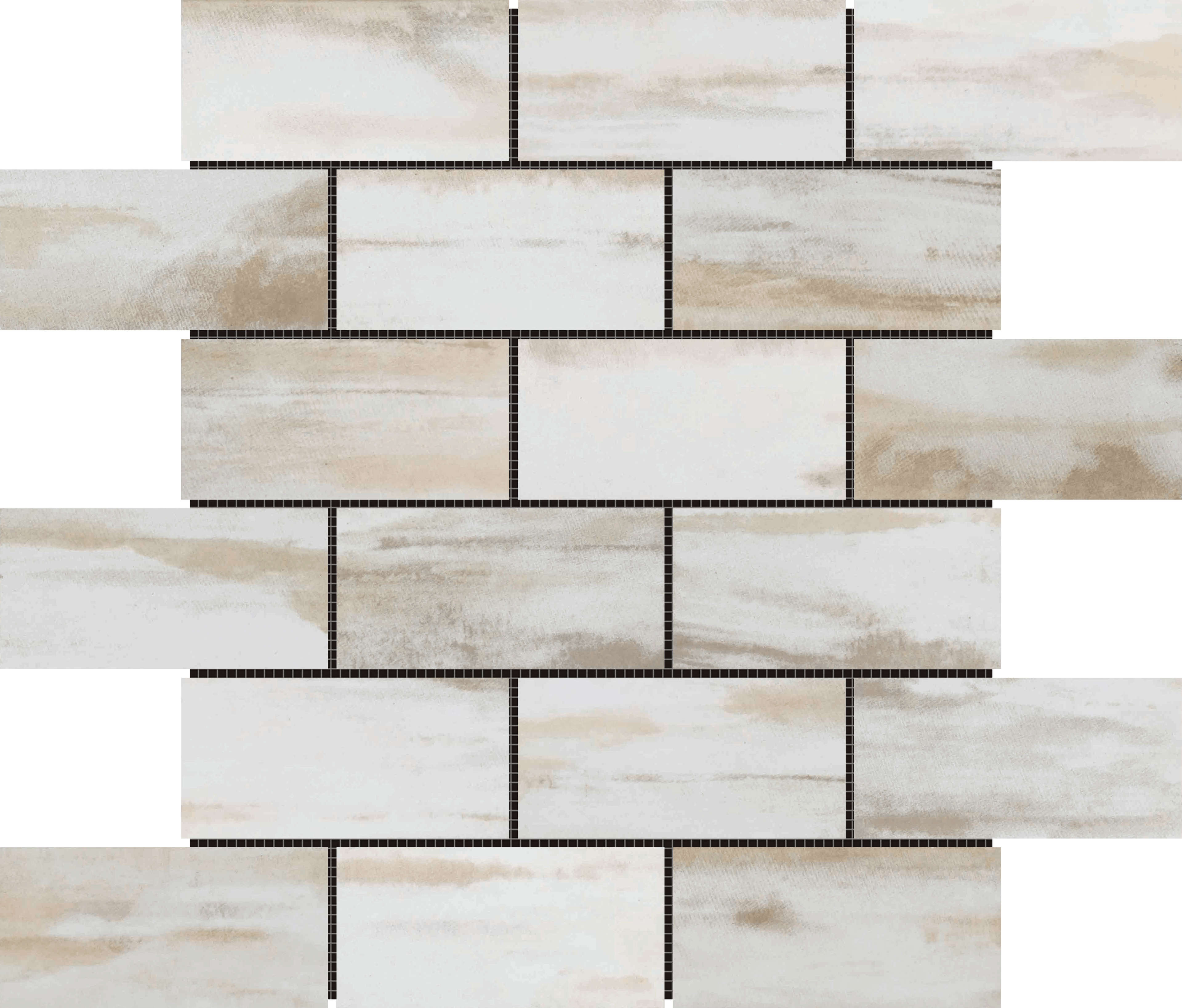 Bati Orient- CEBE09 2"x4" Glazed Ceramic Beige Mix Brick Mosaic