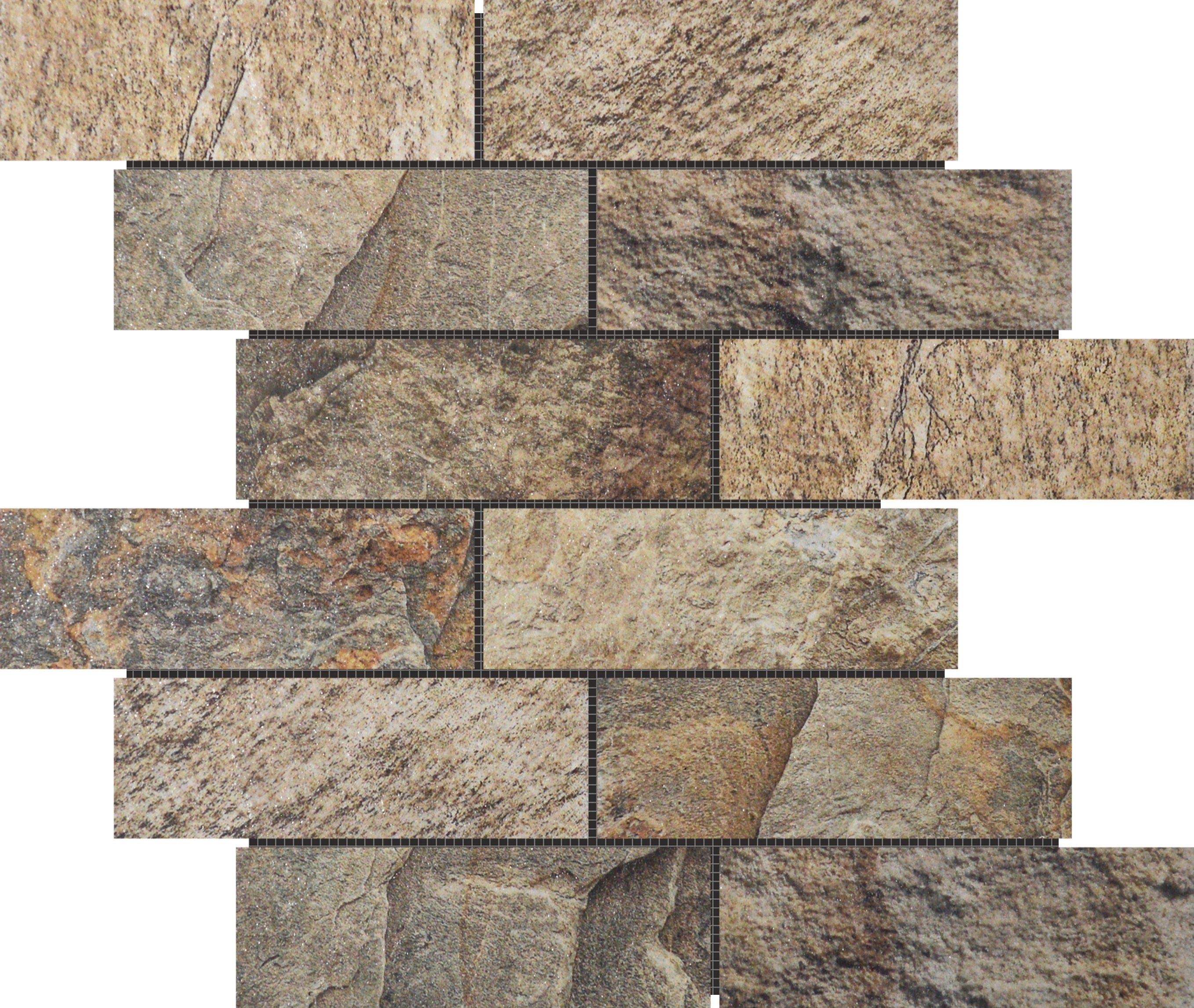 Bati Orient- CEBE10 Slate Stone Beige Glazed Ceramic 2"x6" Brick