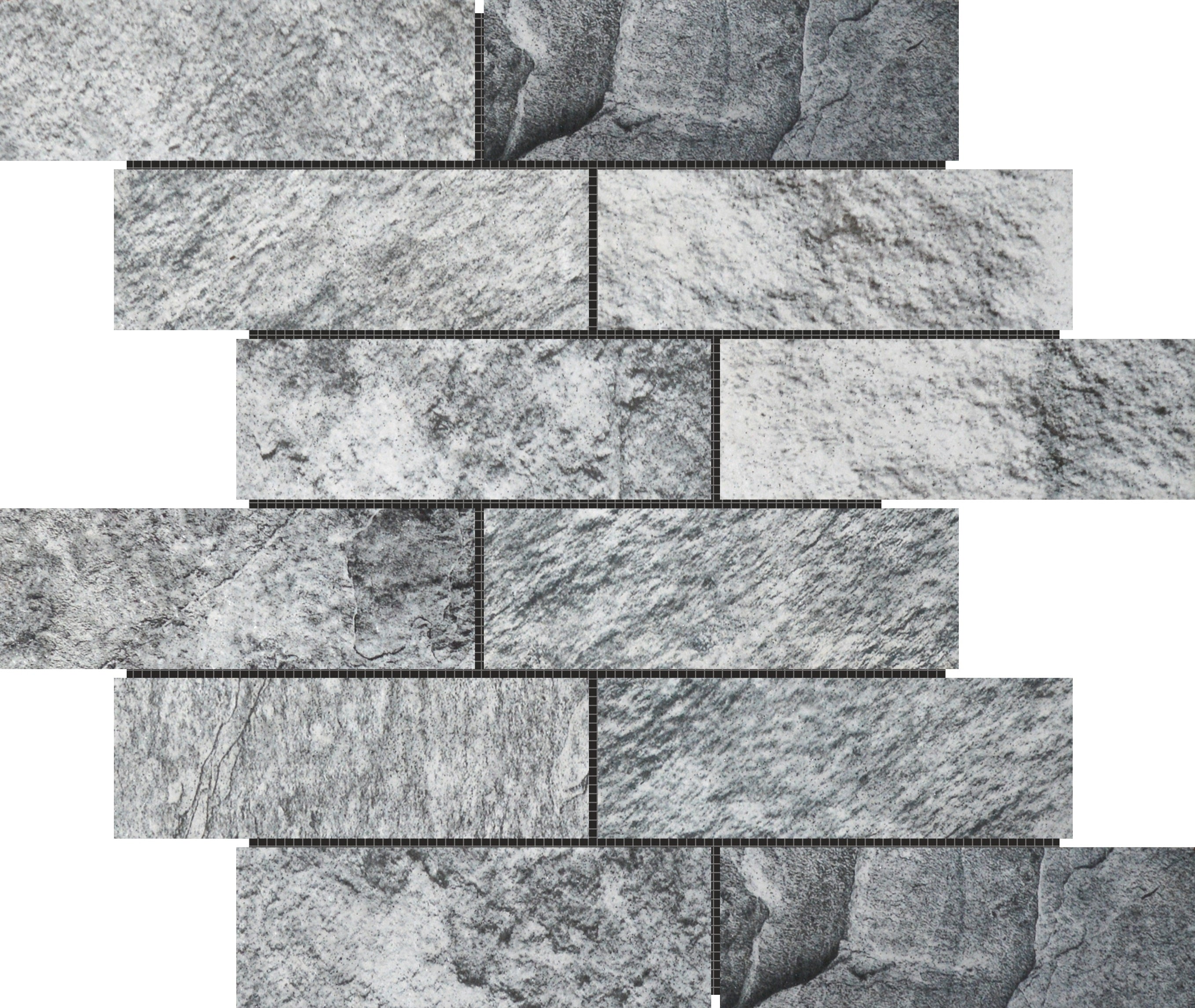 Bati Orient- CEGR36 Slate Stone Grey Glazed Ceramic 2"x6" Brick 11.8"x12.2"