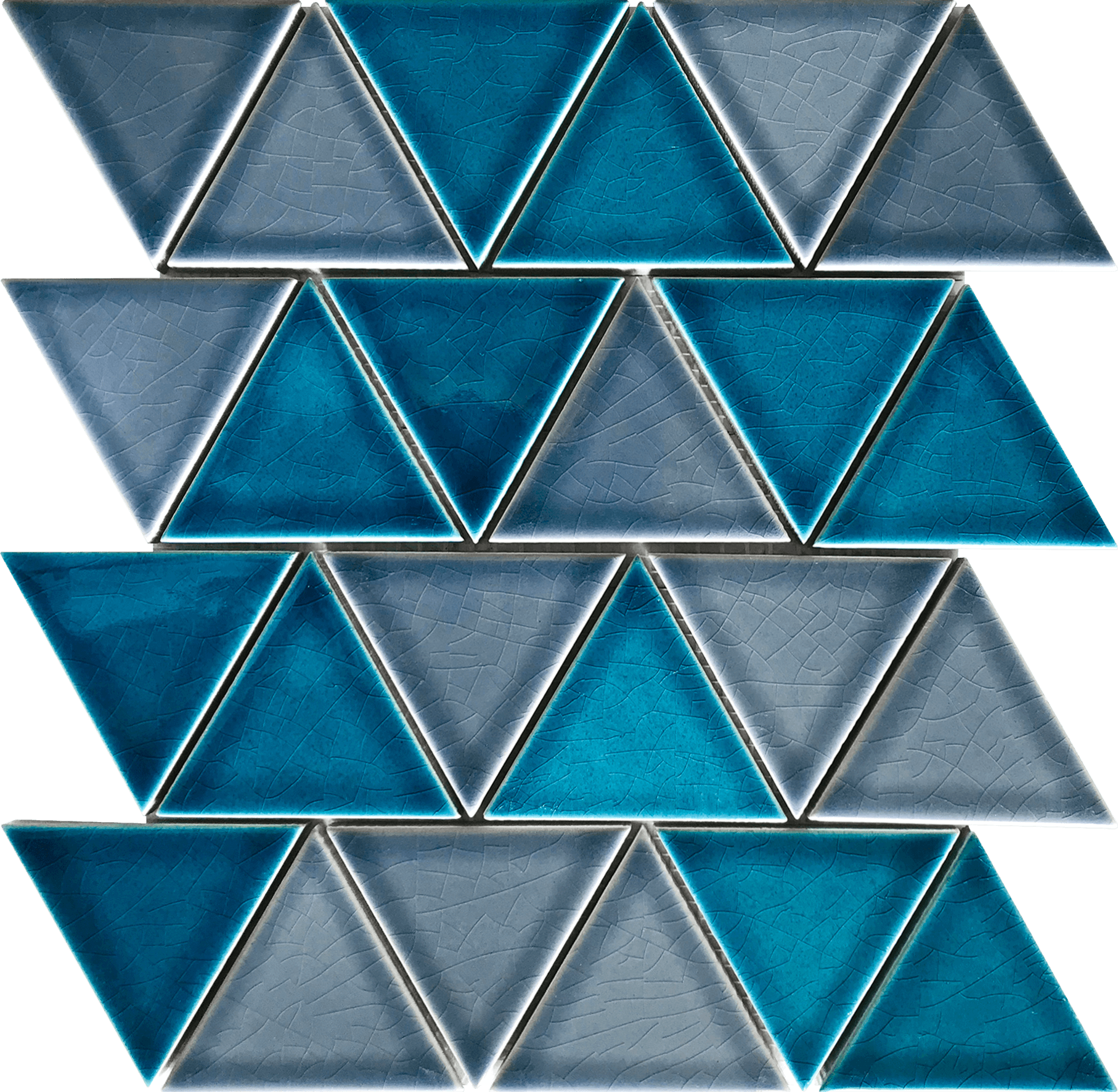 Bati Orient- CEMI47 3" Triangular Glazed Ceramic Grey Blue Mosaic