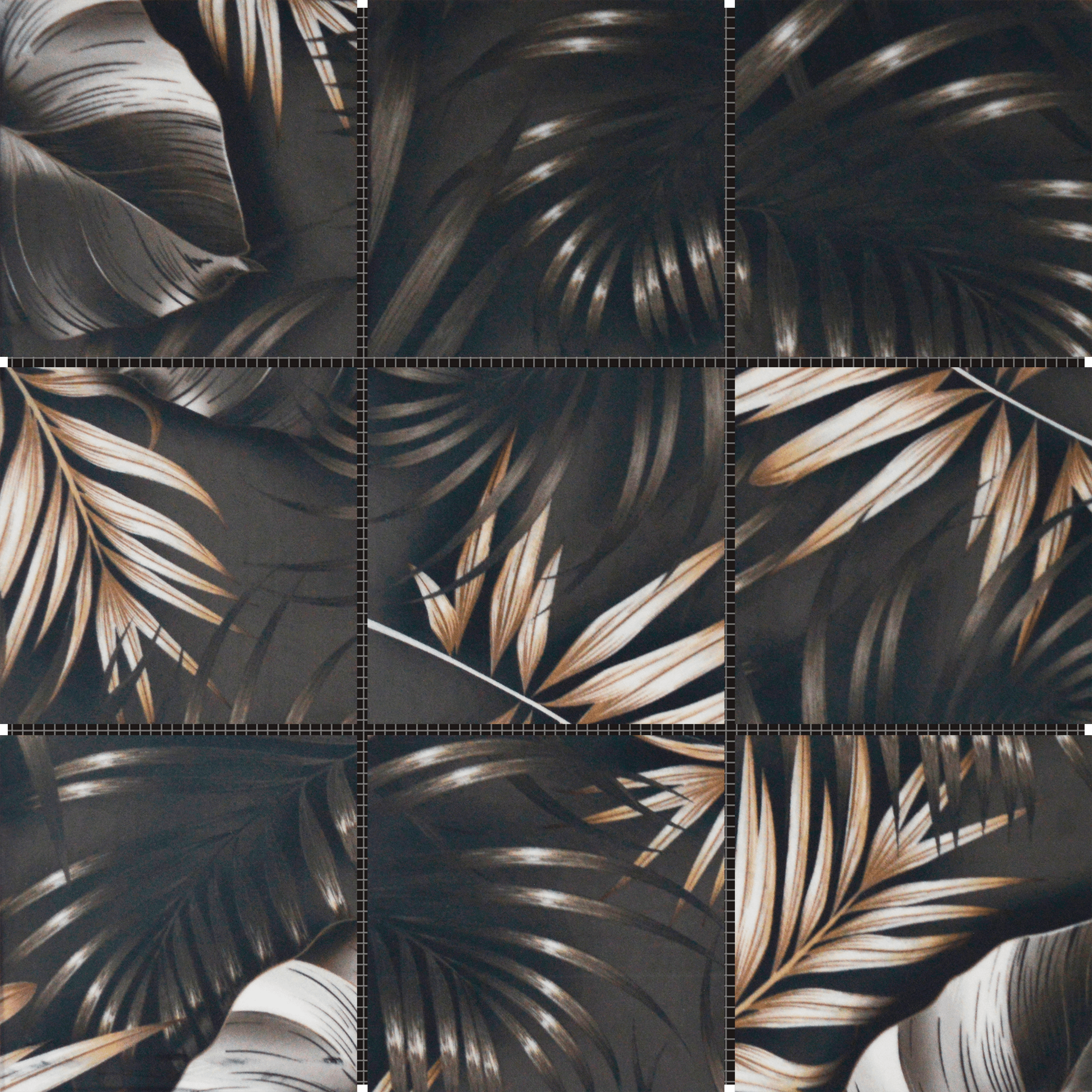 Bati Orient- CEMI64 4"x4" Floral Palm Brown Beige Mosaic