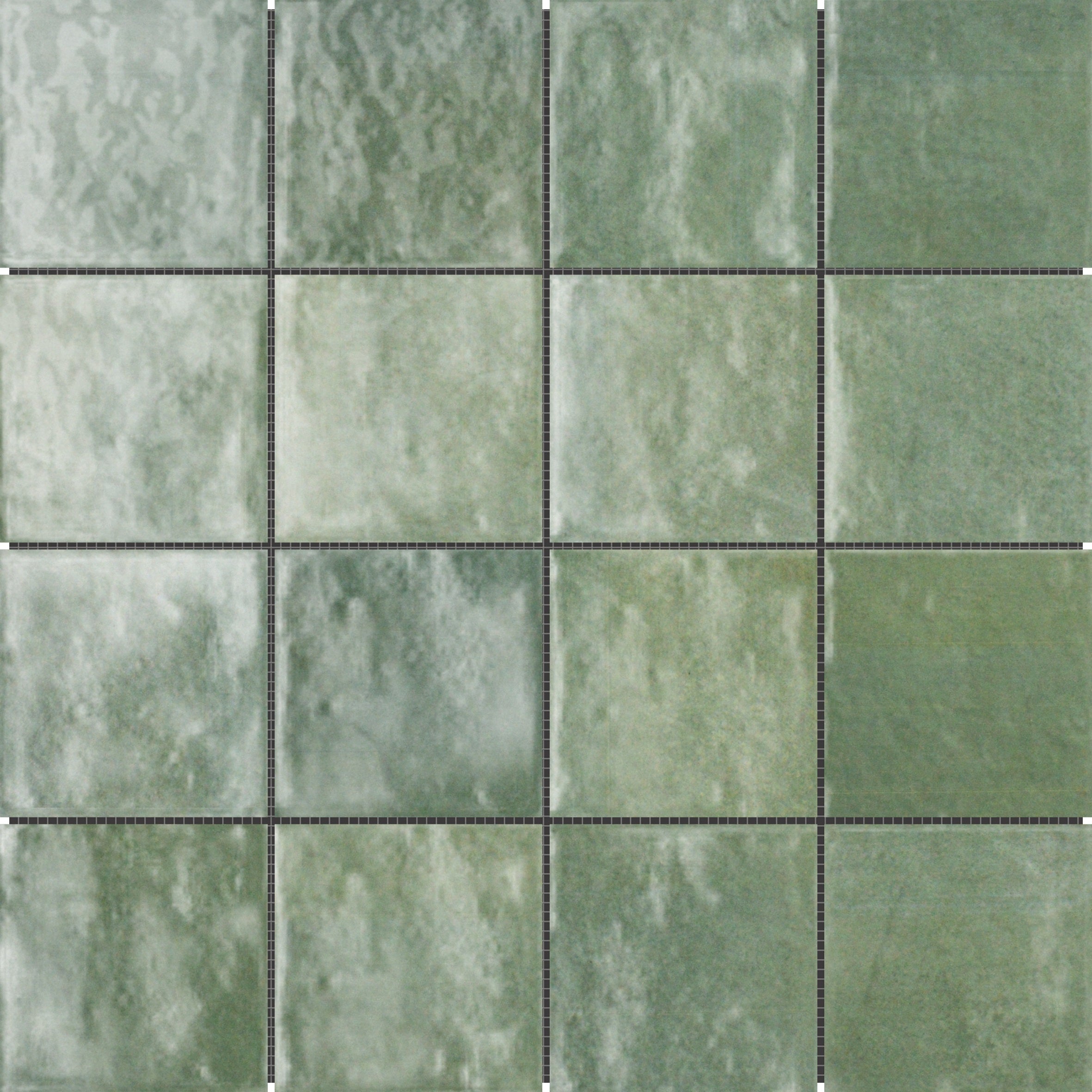 Bati Orient- CEVE16 Zellige Glazed Ceramic Soft Green Mix 3"x3" 11.2"x11.2"