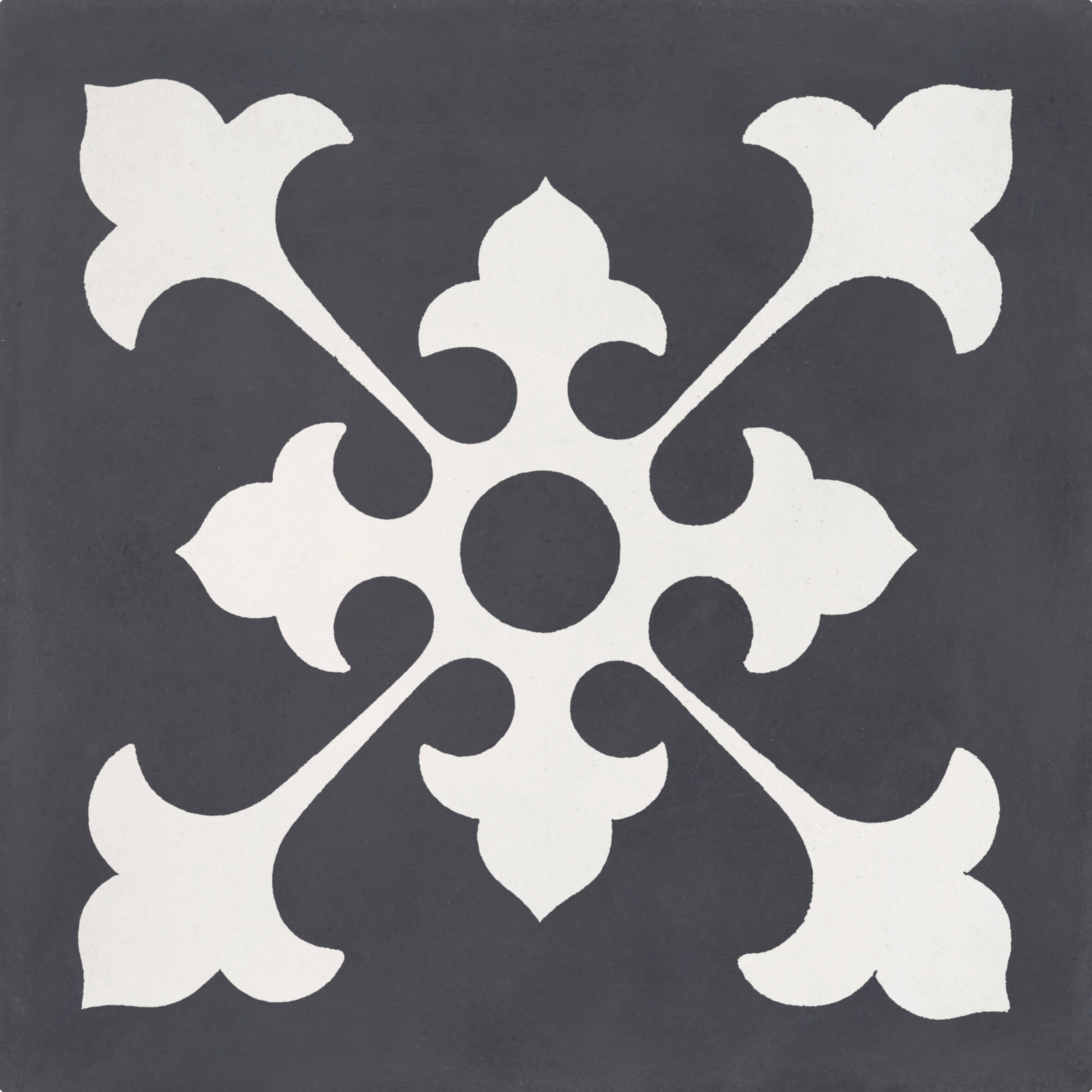 Bati Orient- CIMI01 Classic Off White Antracite Cement Tile 8"x8"