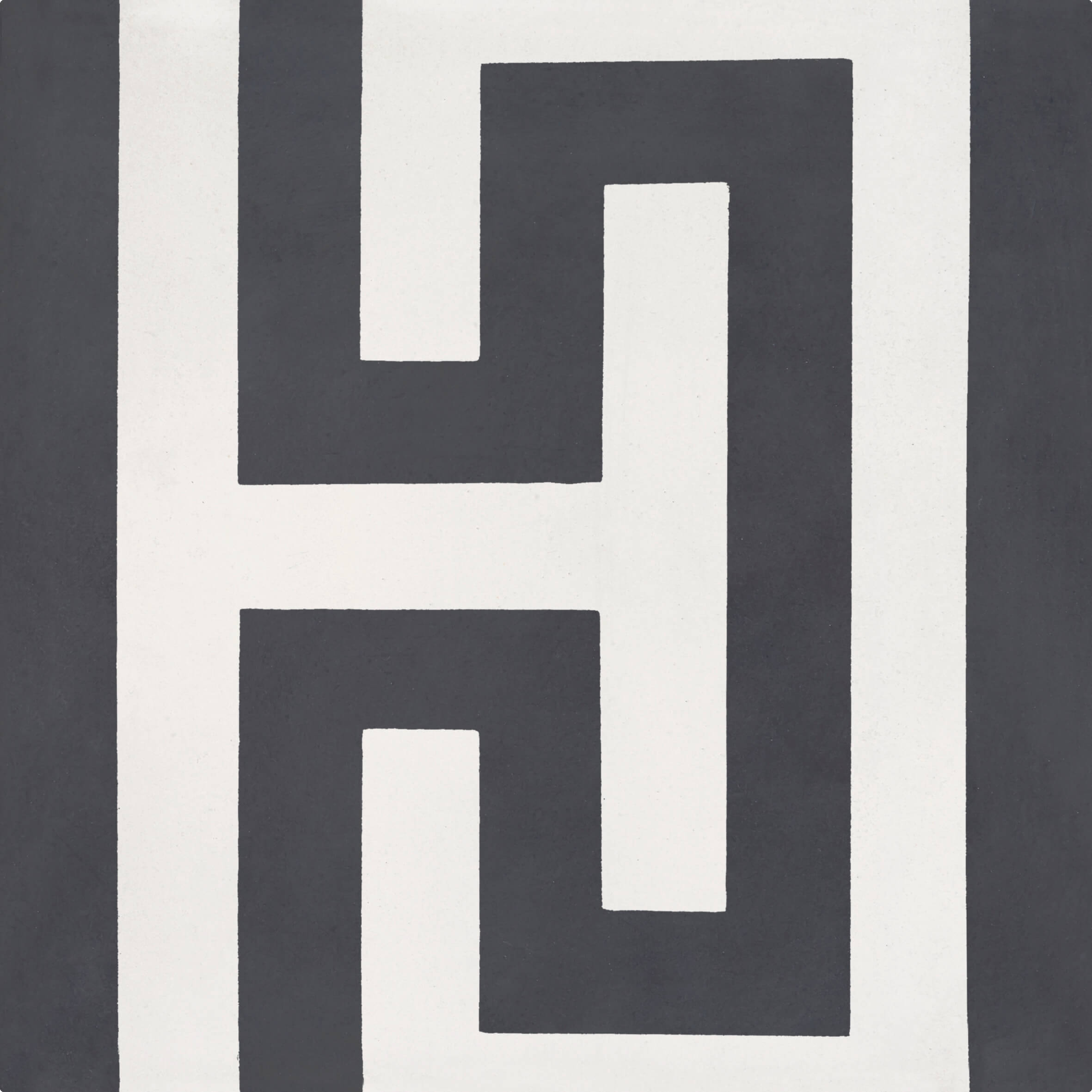 Bati Orient- CIMI14 Classic Geo Antracite Off White Cement Tile 8"x8"