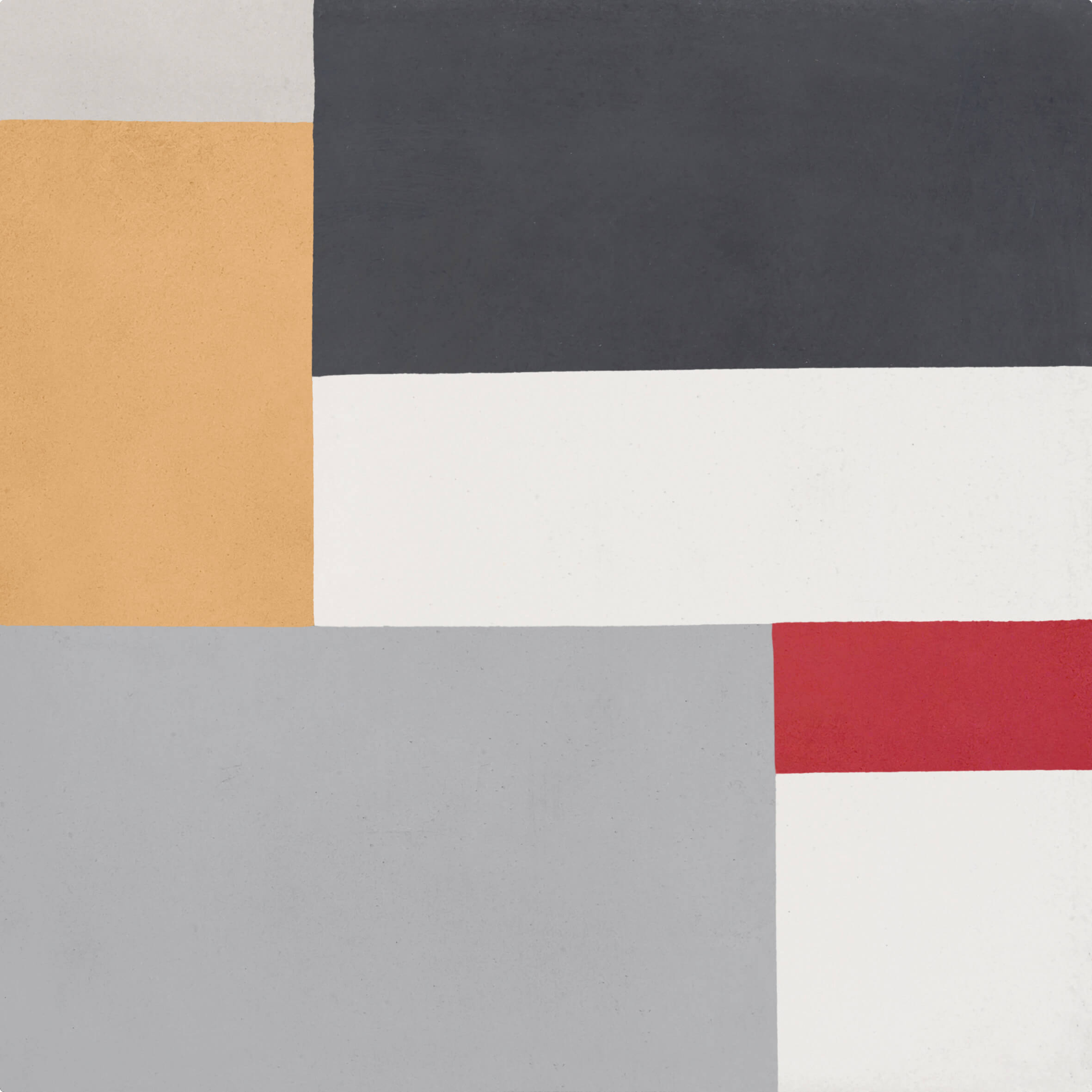 Bati Orient- CIMI37 Modern Rectangles Antracite/Off White/Yellow/Red Grey Cement Tile 8"x8"