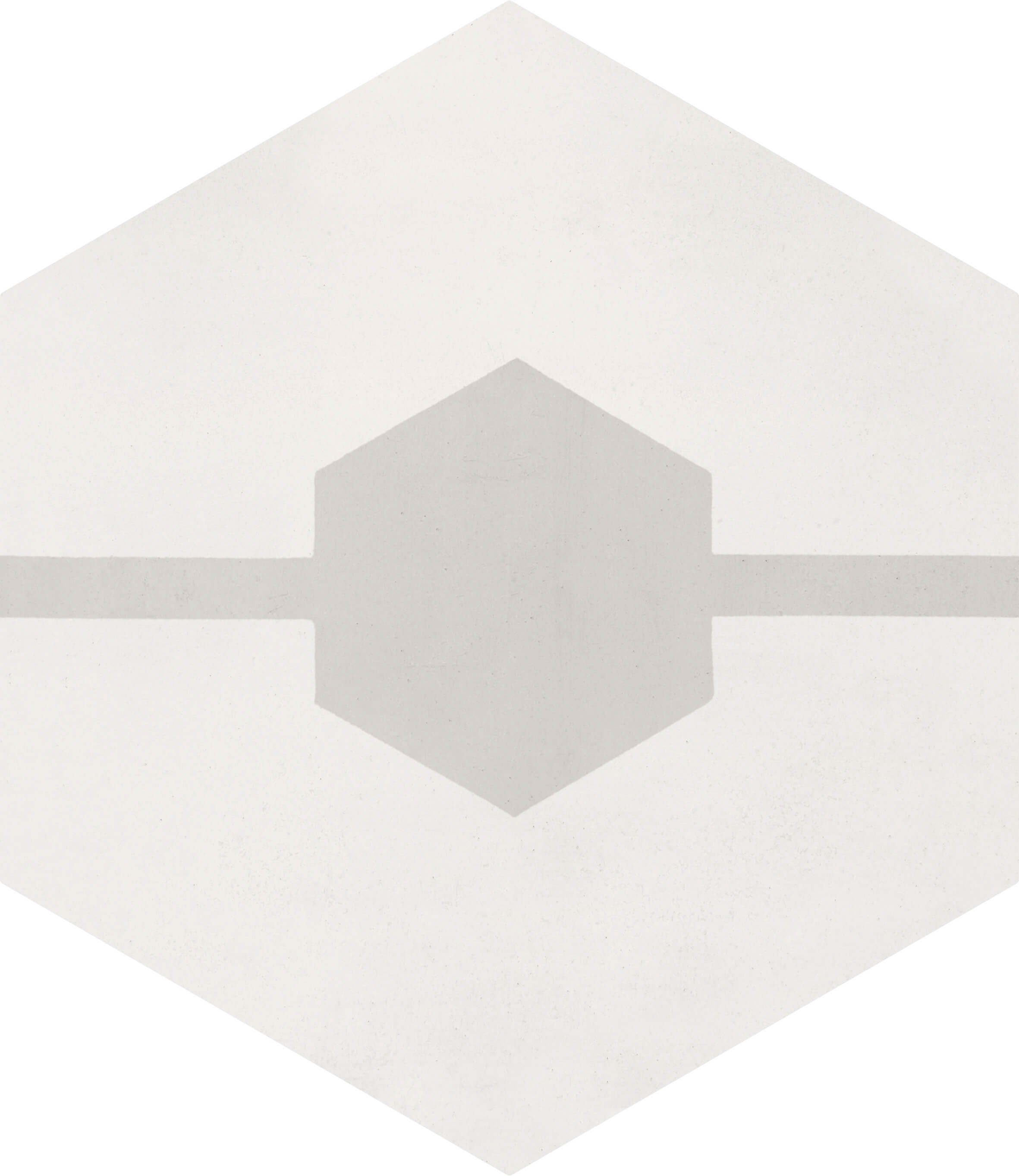 Bati Orient- CIMI48 Hexagon Modern Double Hex Light Grey/Off White Cement Tile 9"x8"