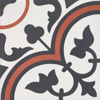 Bati Orient- CIMI74 White Black Red Decor Cement Tile 8"x8"