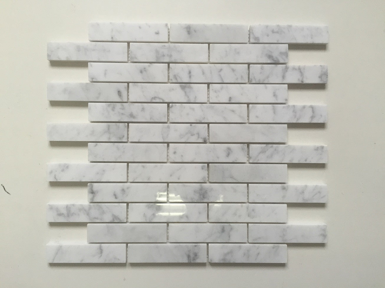 Procida Tile- Bianco Carrara Piano Brick Polished 1"x4"
