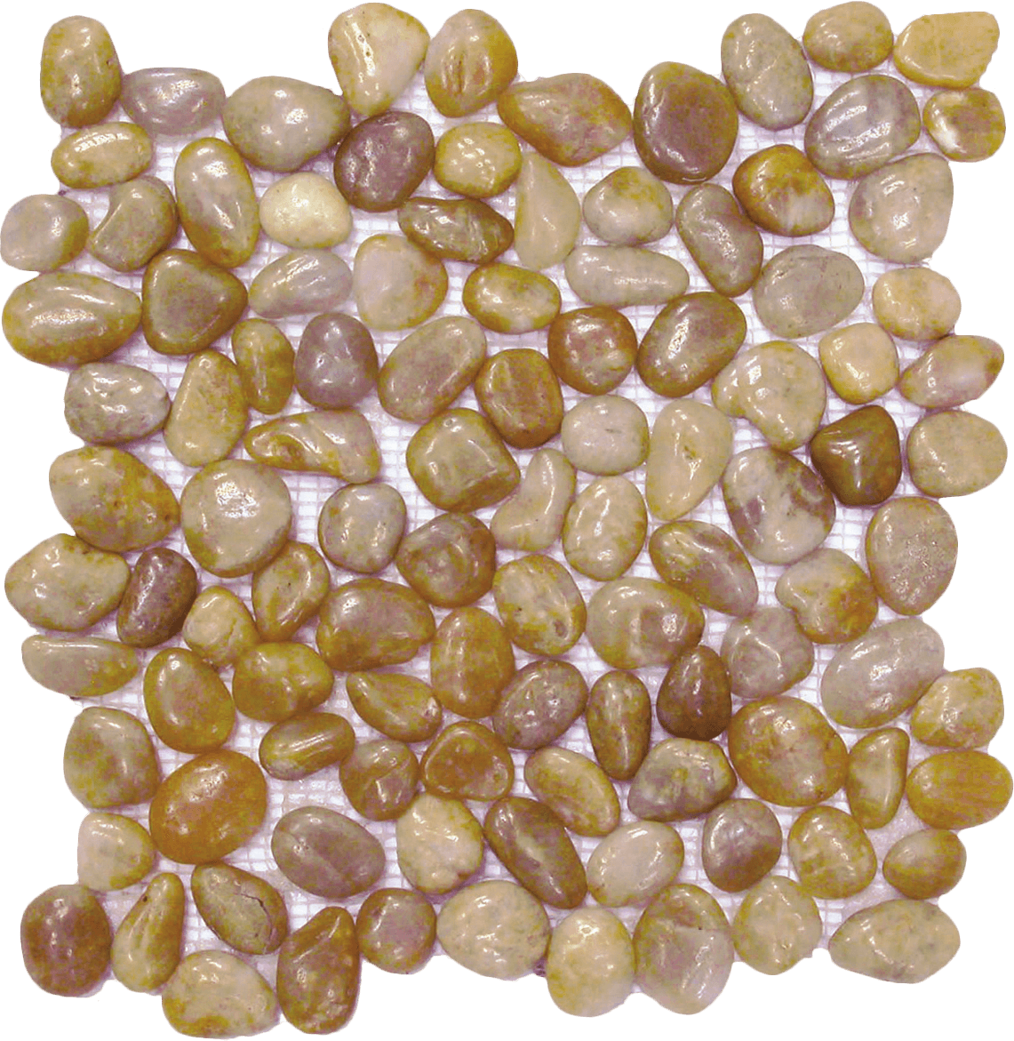Bati Orient- GABE03 Beige Polished Pebble Interlocking 12" x 12"