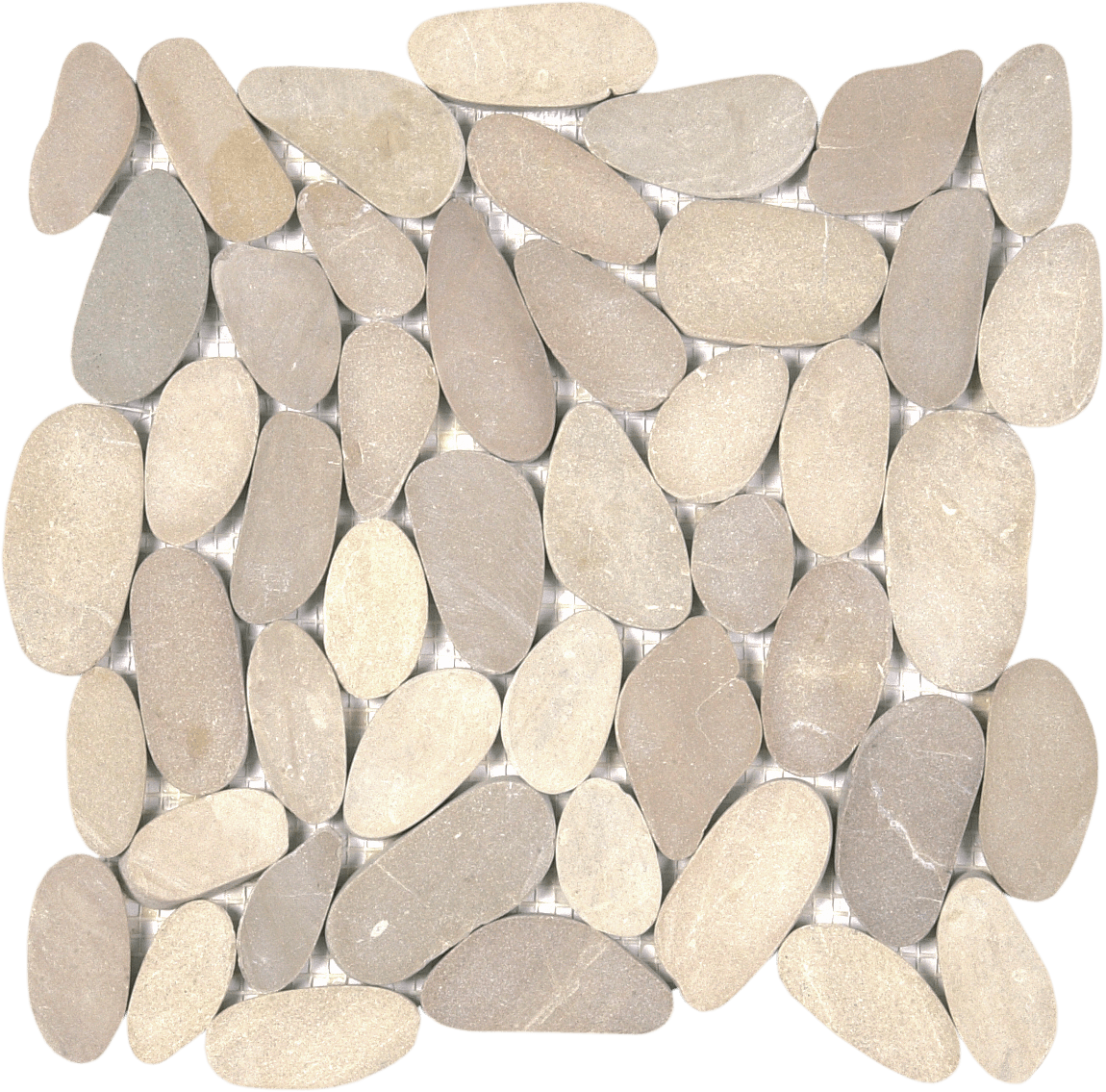 Bati Orient- GABE14 Beige XL Sliced Matte Pebble Interlocking 12" x 12"
