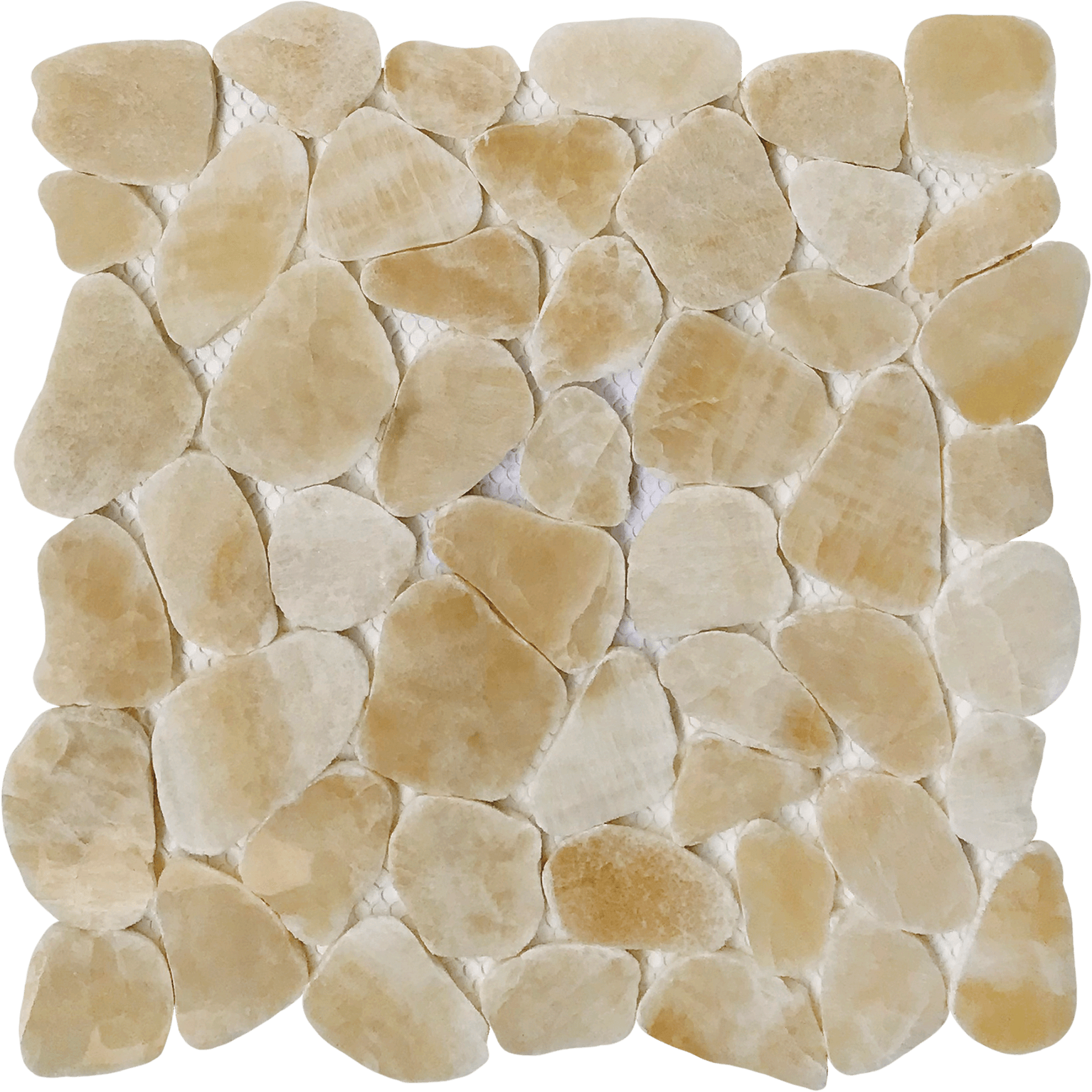 Bati Orient- GABE19 Onyx Pebble Crema Polished Mosaic Interlocking