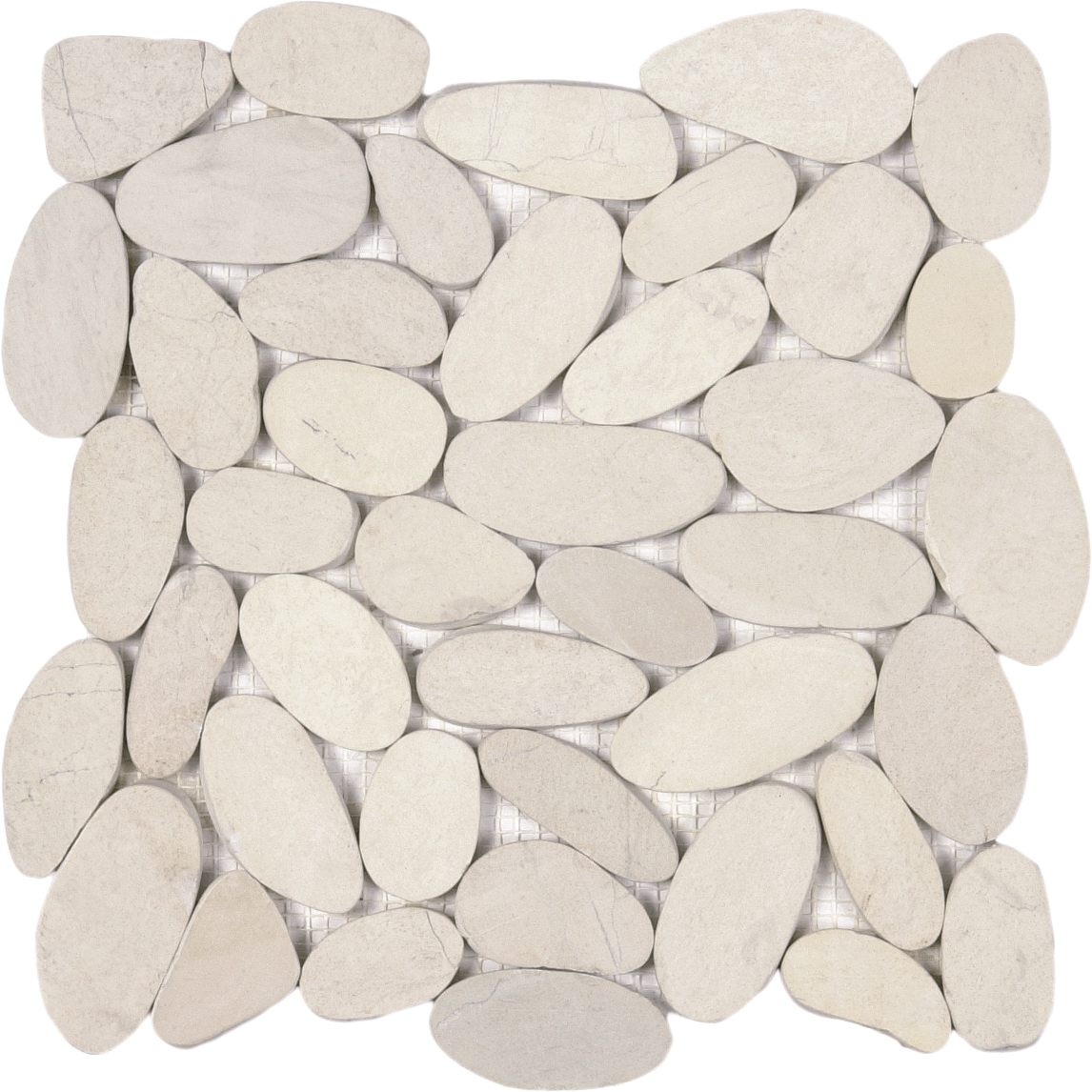 Bati Orient- GABL20 White XL Sliced Matte Pebble Interlocking 12" x 12"