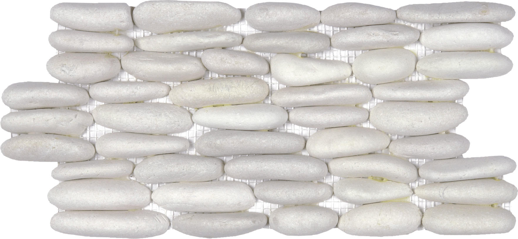 Bati Orient- GABL22 White Stacked Matte Pebble Interlocking for Wall 6" x 12"