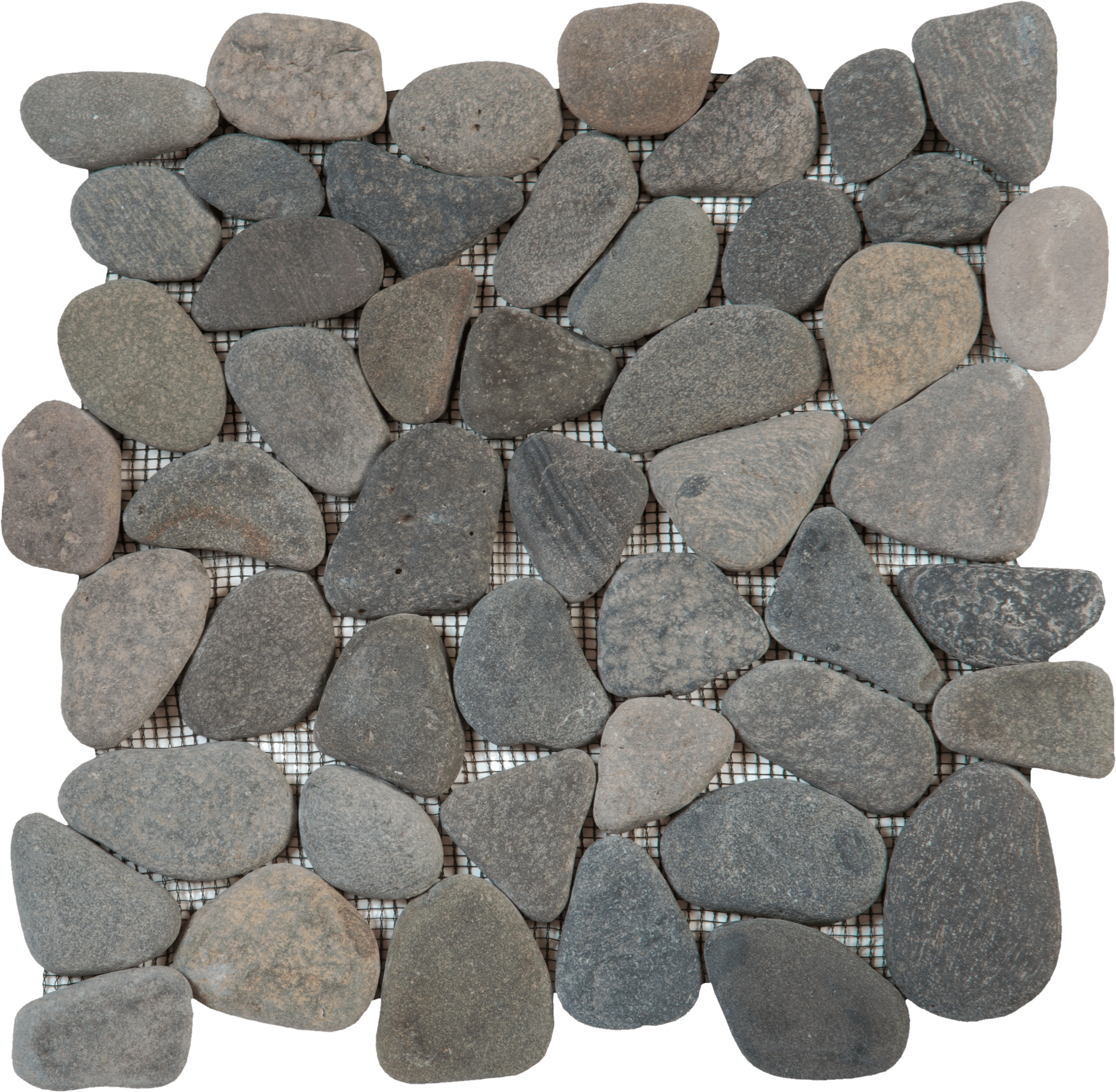 Bati Orient- GAGR01R Grey Rectified Matte Pebble Interlocking 12" x 12"