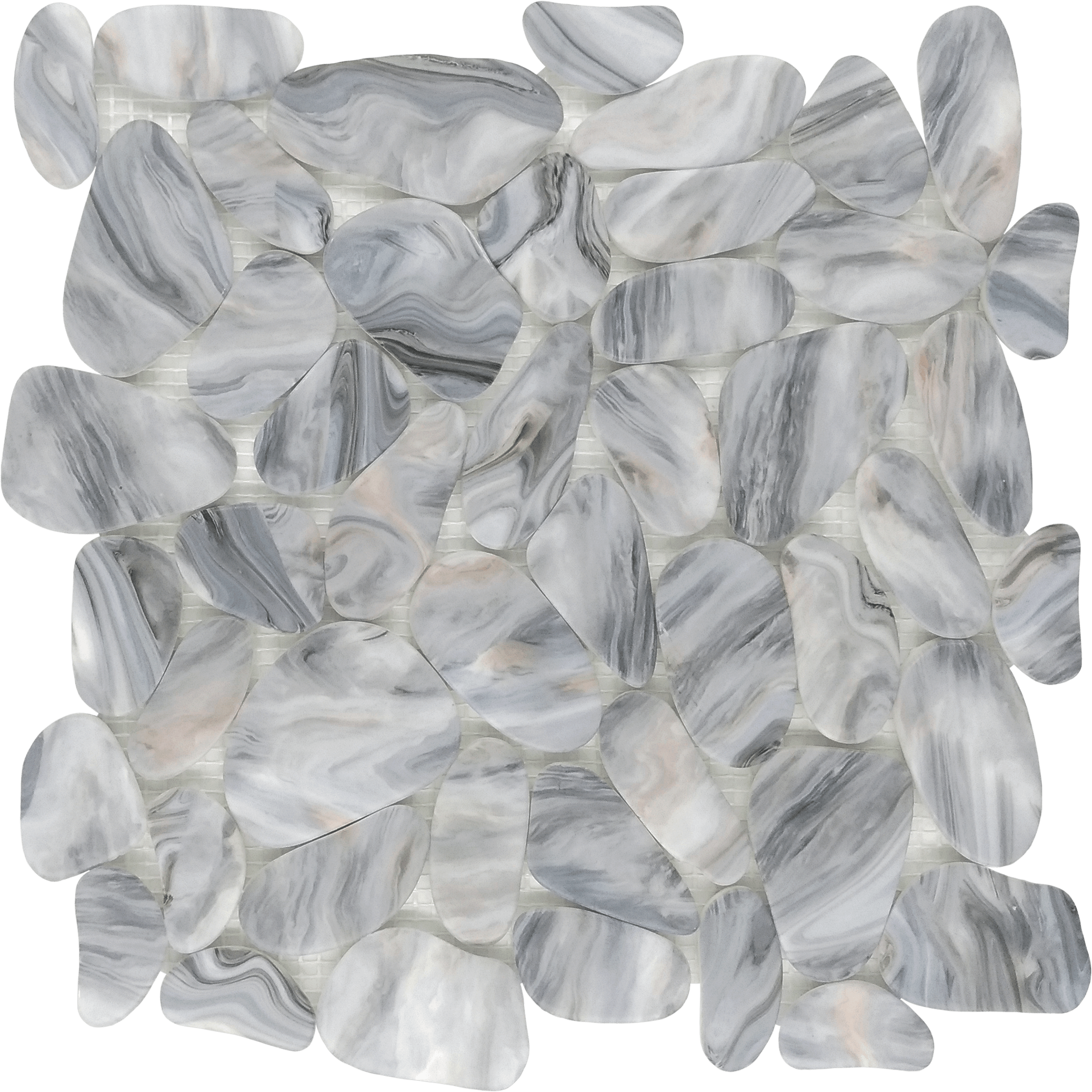 Bati Orient- GAGR11 Reconstituted Stone Pebble Black Mix Matte 12"x12"