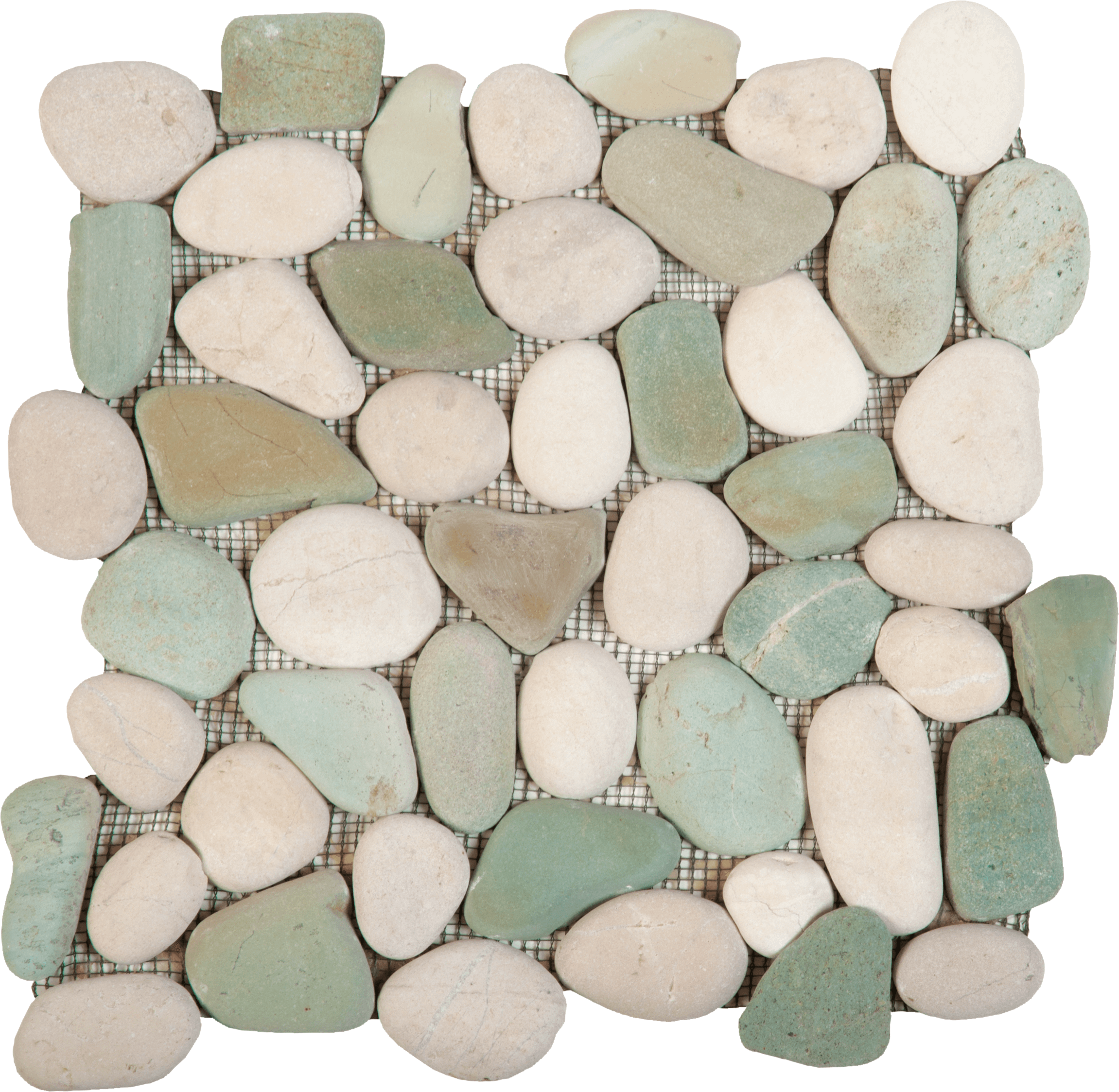 Bati Orient- GAMI03R Mix White/16 Rectified Matte Pebble Interlocking 12"x12"