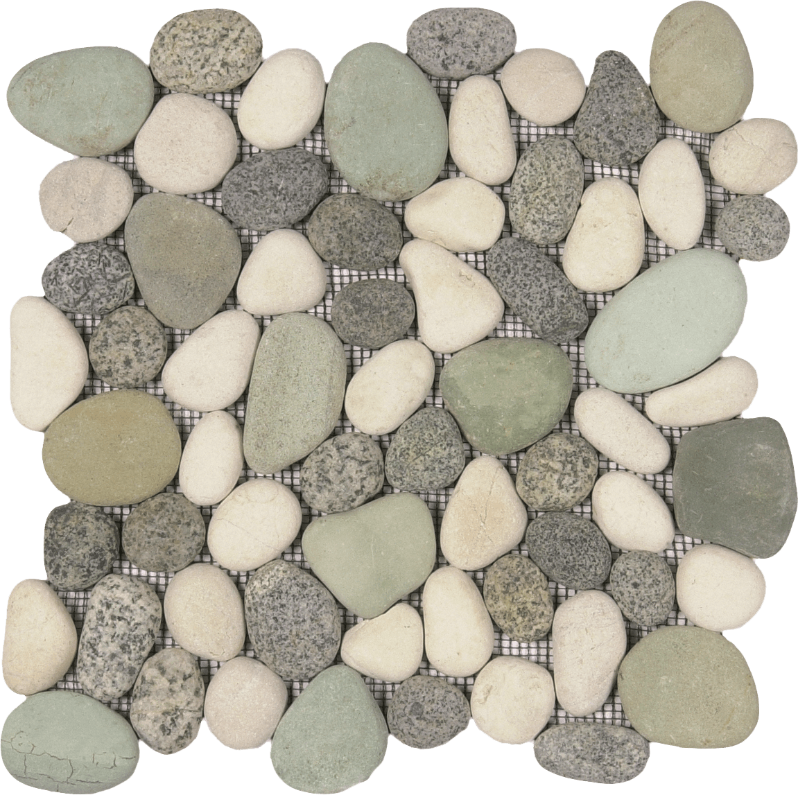 Bati Orient- GAMI58R Mix Speckled/16/White Rectified Matte Pebble Interlocking 12"x12"