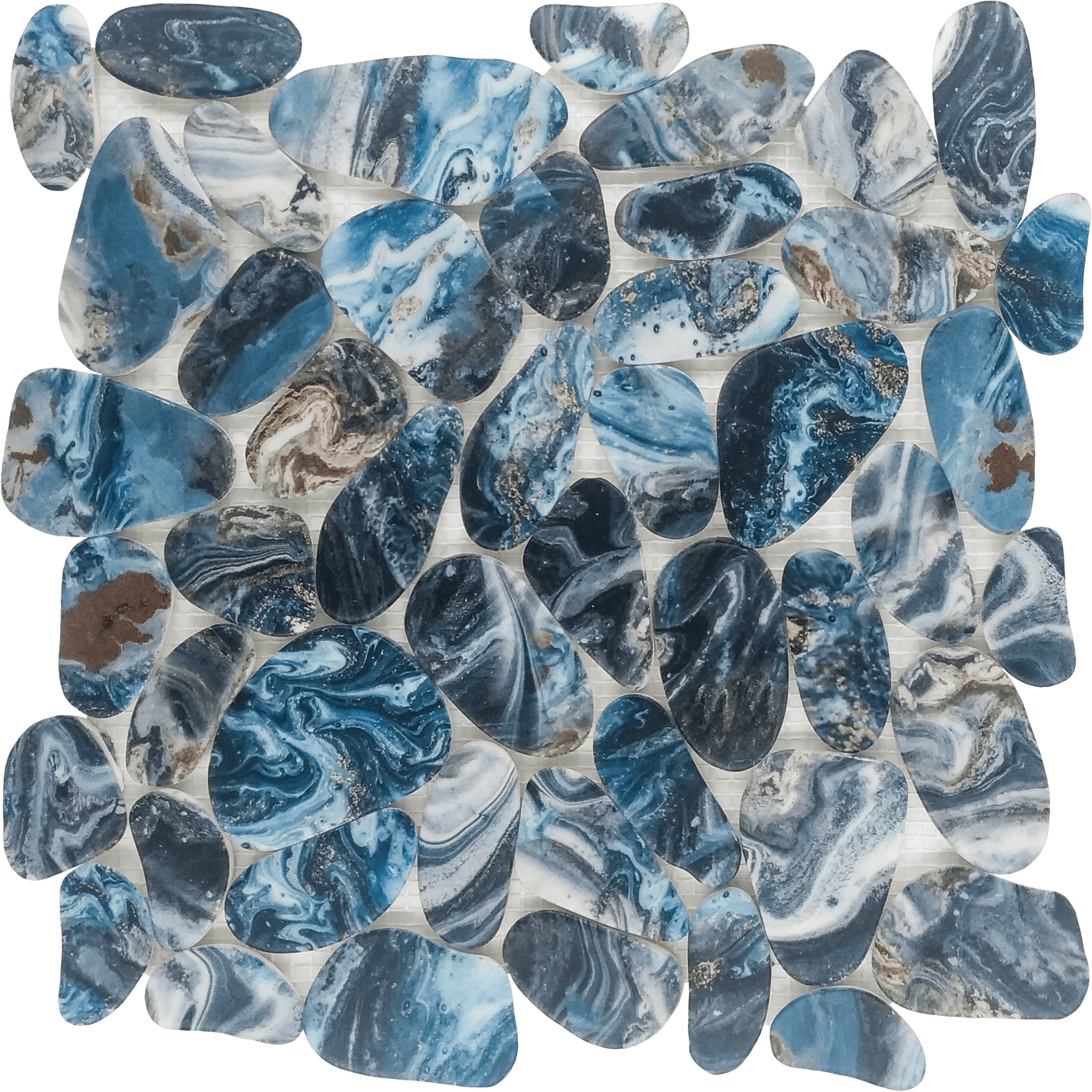 Bati Orient- GAMI98 Reconstituted Stone Pebble Grey Blue Mix Matte 12"x12"