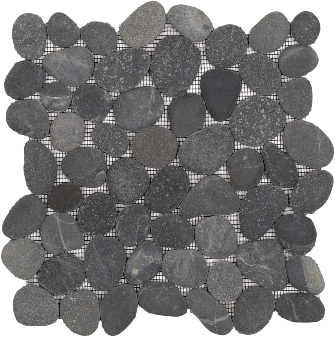 Bati Orient- GANO01R Black Rectified Matte Pebble Interlocking 12"x12"