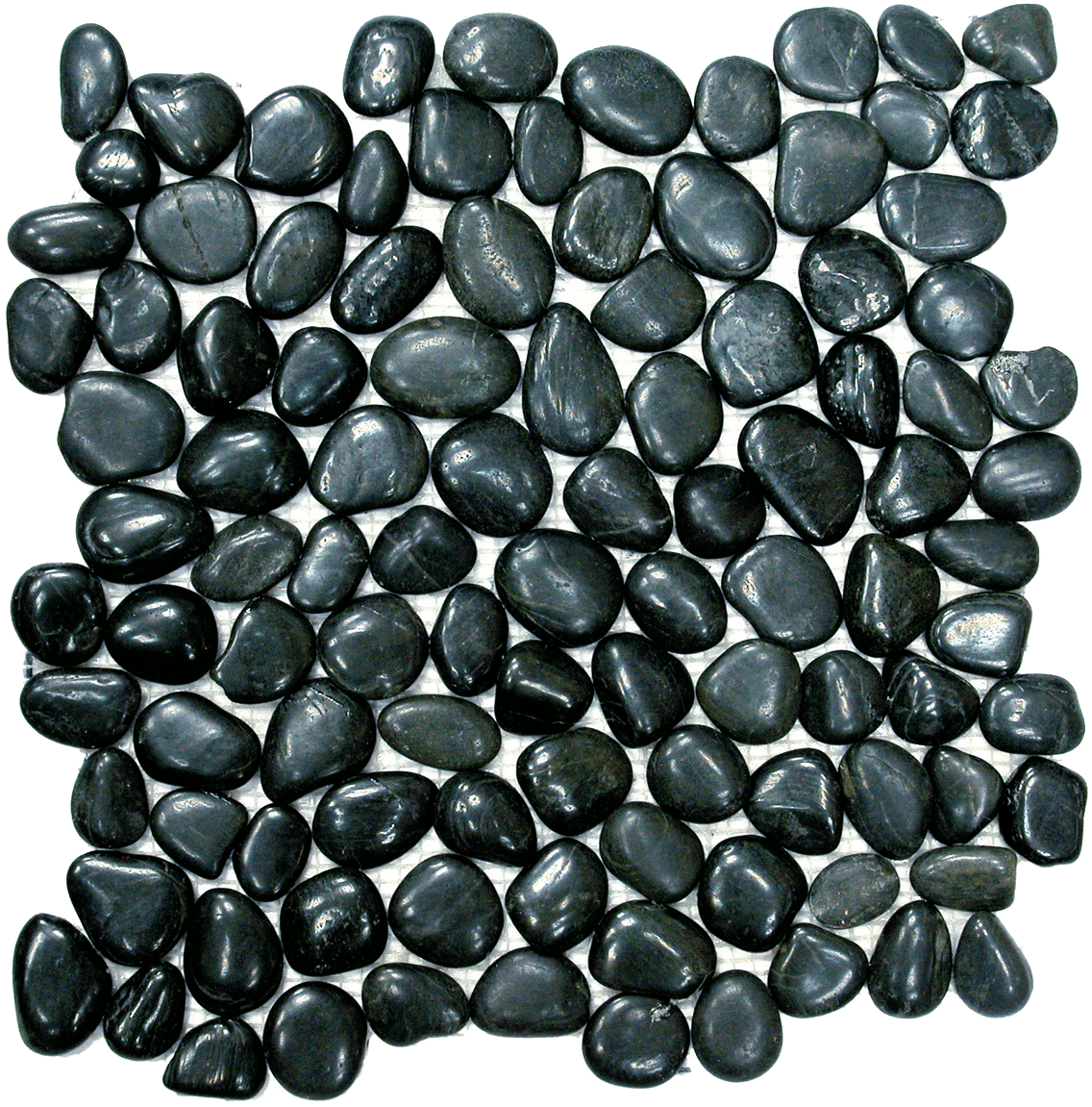 Bati Orient- GANO03 Black Polished Pebble Interlocking 12"x12"