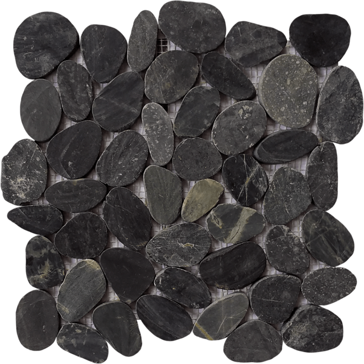Bati Orient- GANO23 Black XL Sliced Pebble Interlocking 12"x12"
