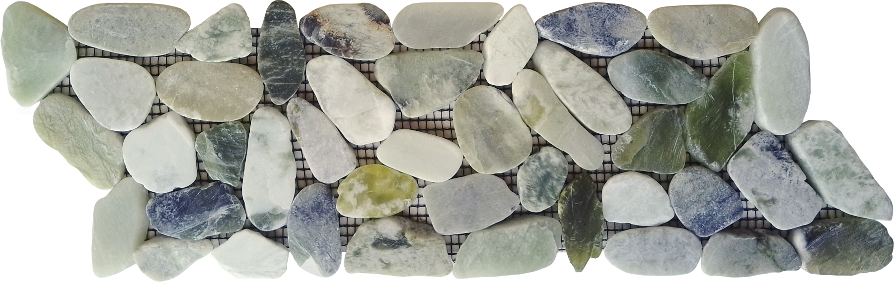 Bati Orient- GAVE04/30 Crystal 16 Semi-Precious Stone Mosaic Interlocking Border 4"x12"