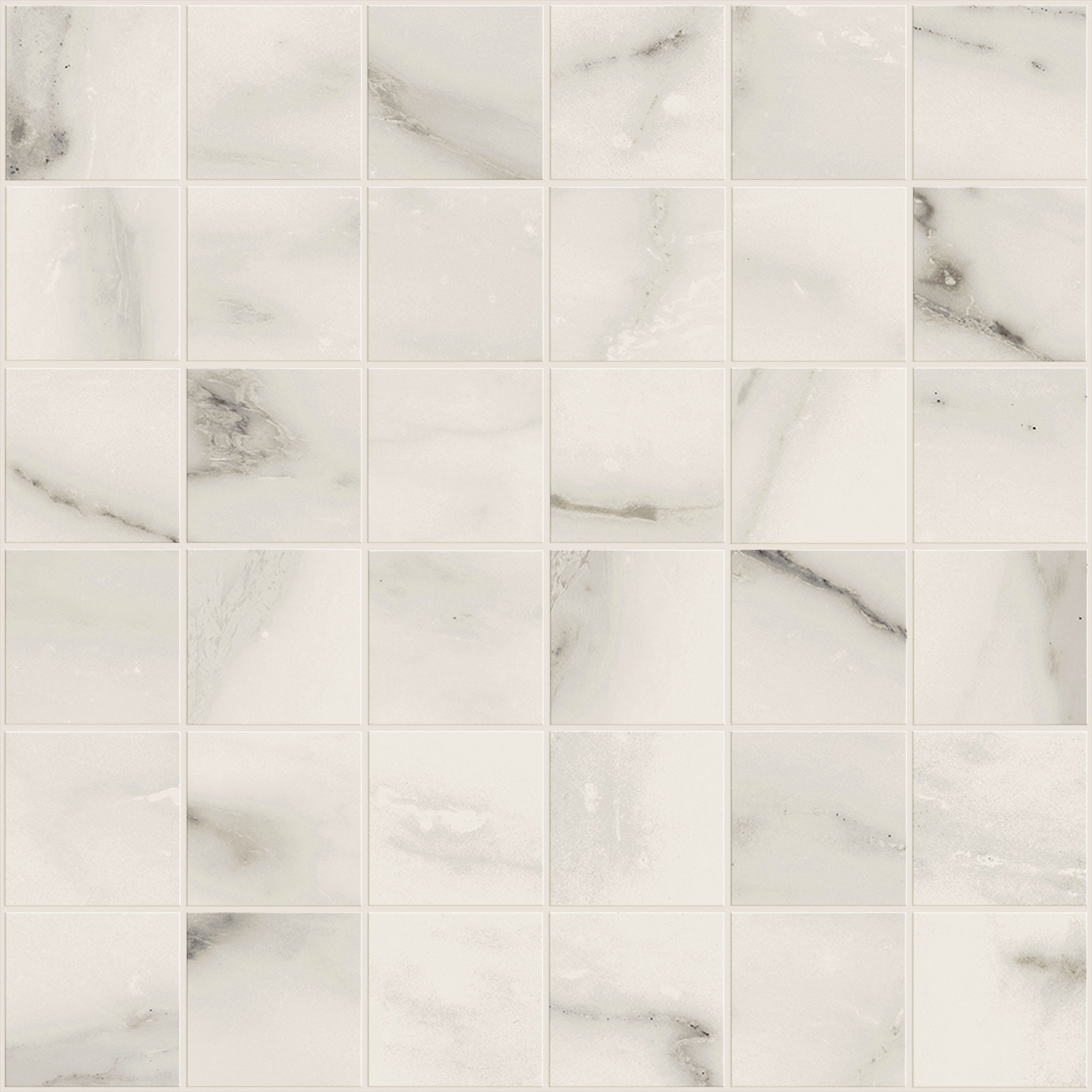 Marca Corona- Motif Calacatta Silver (Pure Isabella) 2"x2" Mosaic Polished