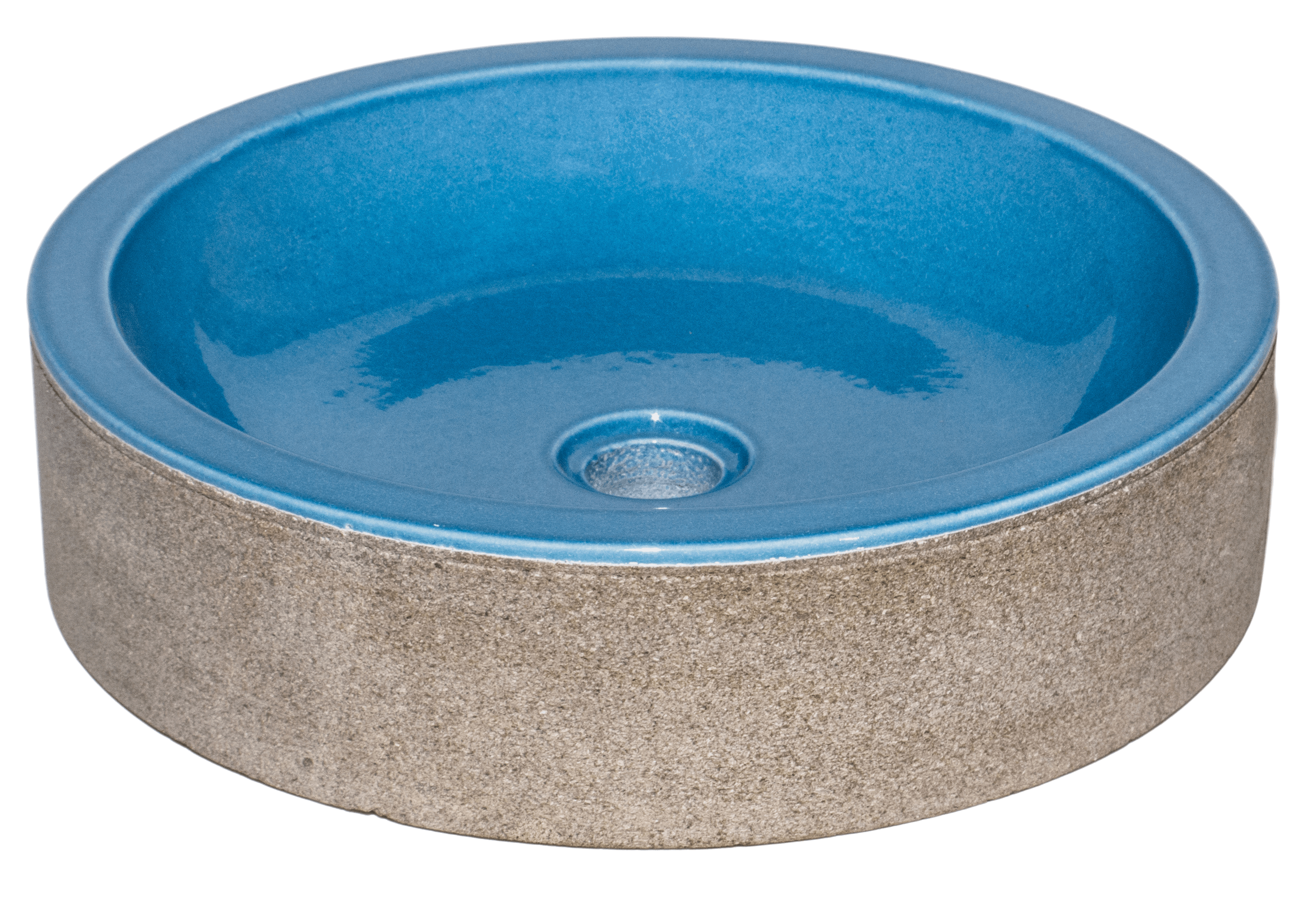 Bati Orient- LABL02 Blue Glazed Interior Cylindric Shaped Washbasin 4"x20"
