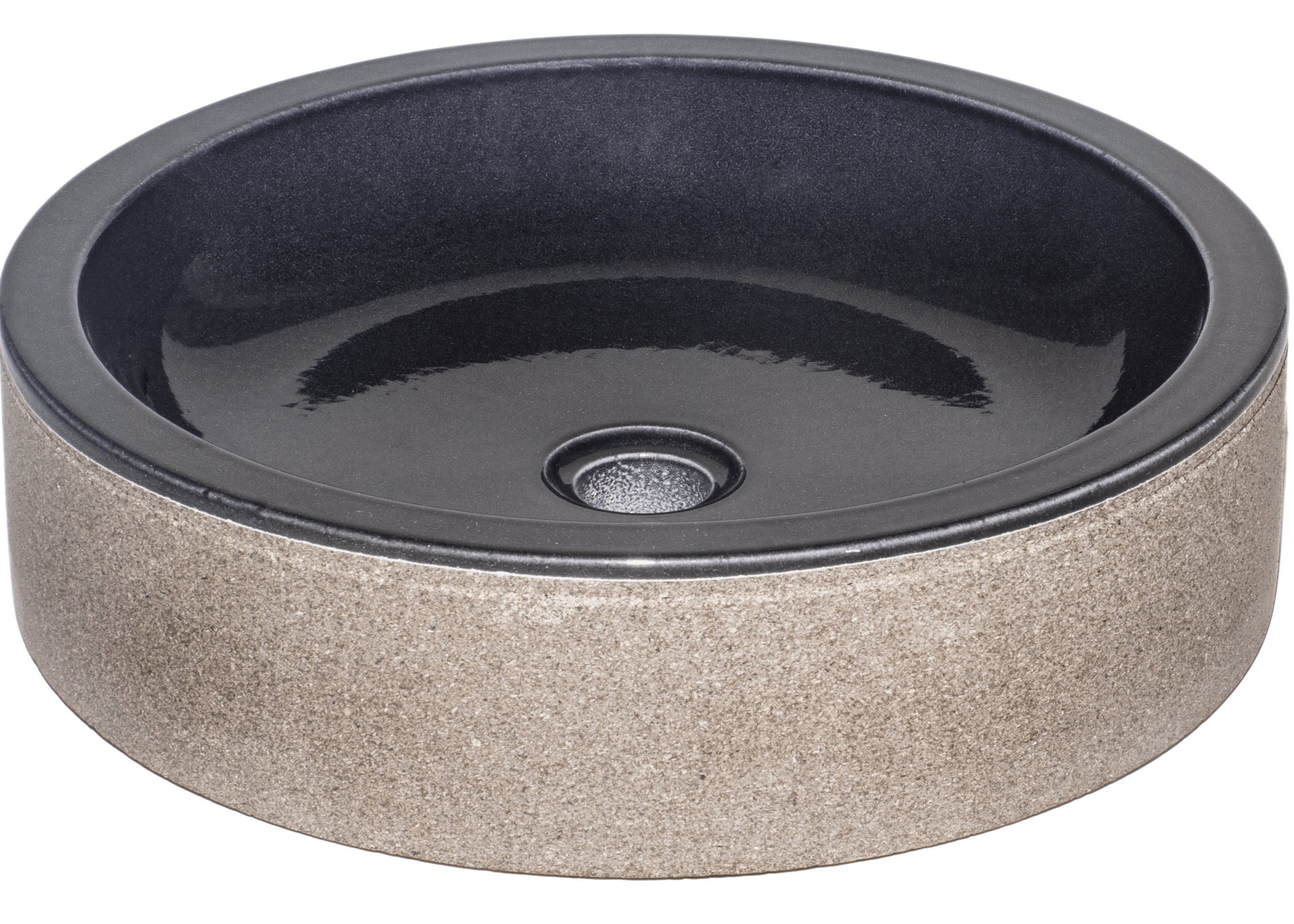 Bati Orient- LANO02 Ebony Glazed Interior Cylindric Shaped Washbasin 4"x20"
