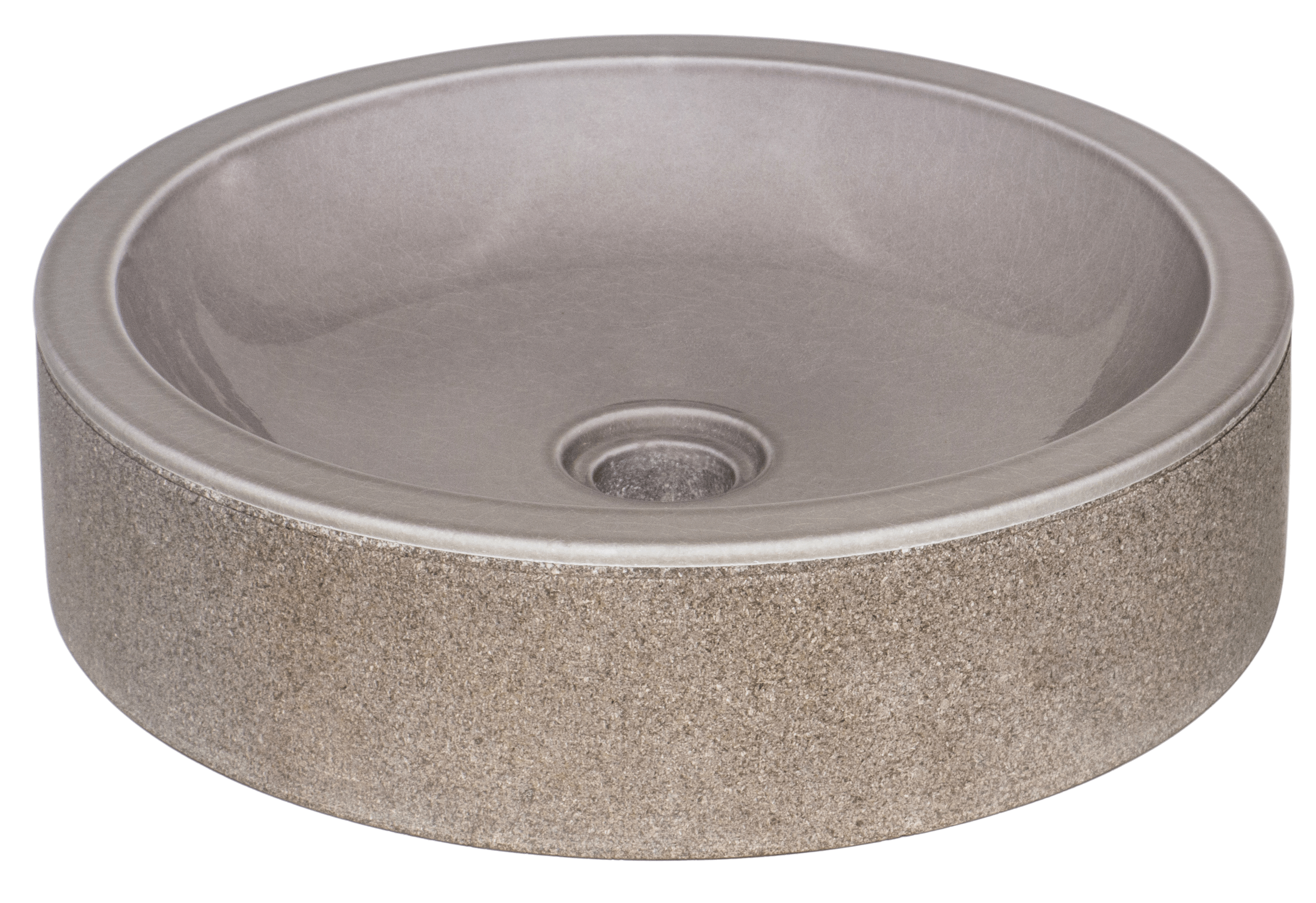 Bati Orient- LATA02 Taupe Glazed Interior Cylindric Shaped Washbasin 4"x20"