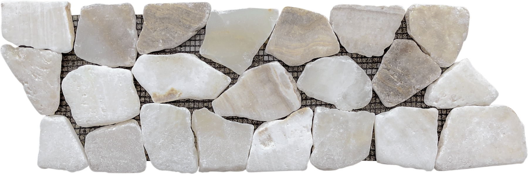 Bati Orient- MABL02/30 White/Beige Opus Mosaic Border 4" x 12"