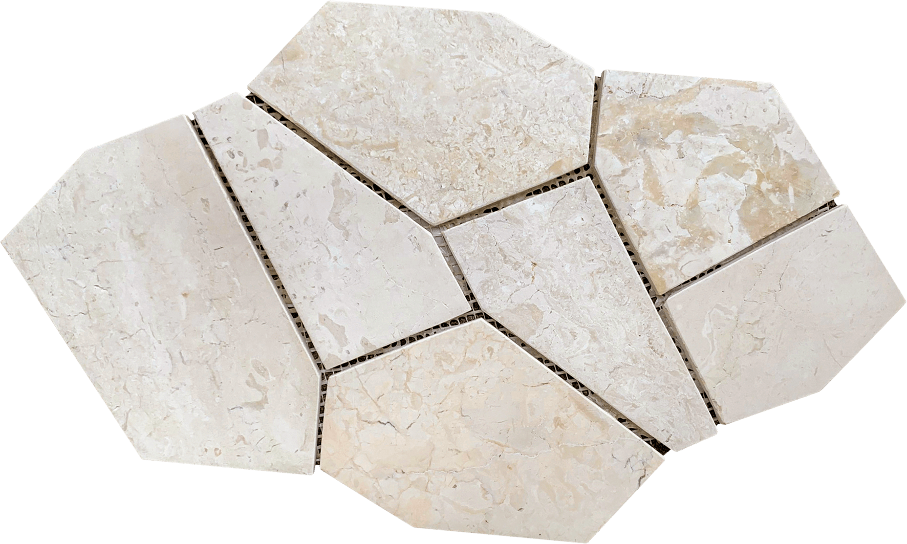 Bati Orient- MABL105 Opus White Marble Meshed Mounted Mosaic