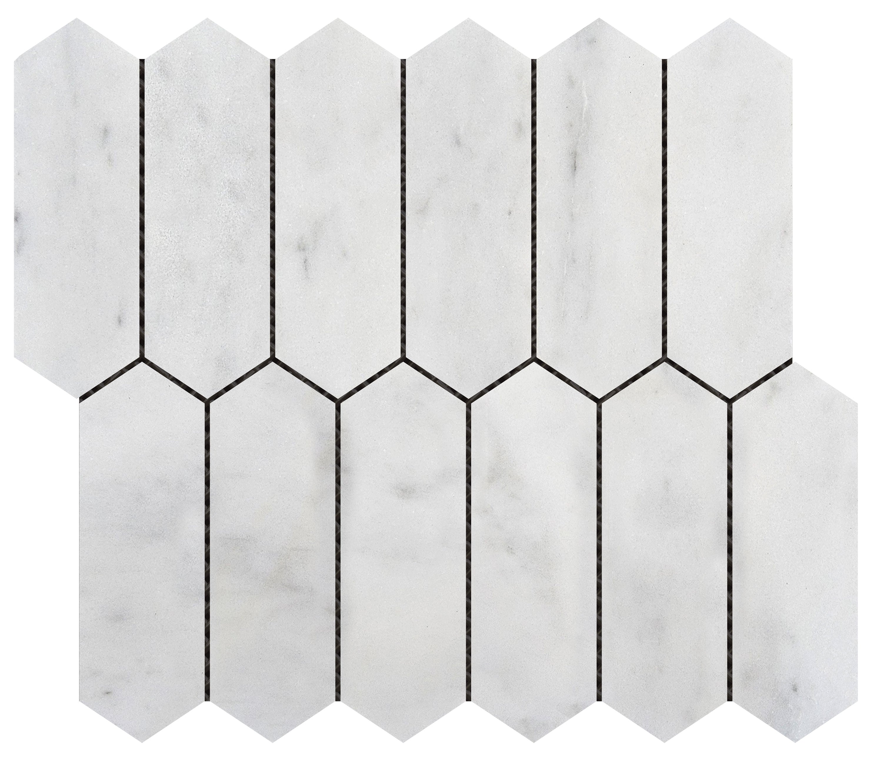Bati Orient- MABL120 2"x6" Picket White Grey Marble