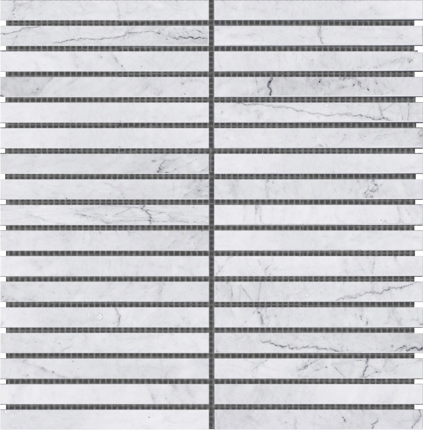 Bati Orient- MABL125 White Marble 1"x6" Baguette Mosaic