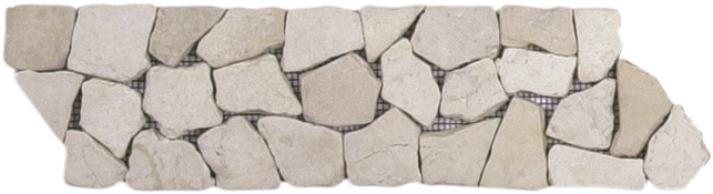 Bati Orient- MABL65/30 White Matte Opus Mosaic Interlocking Border 4" x 12"