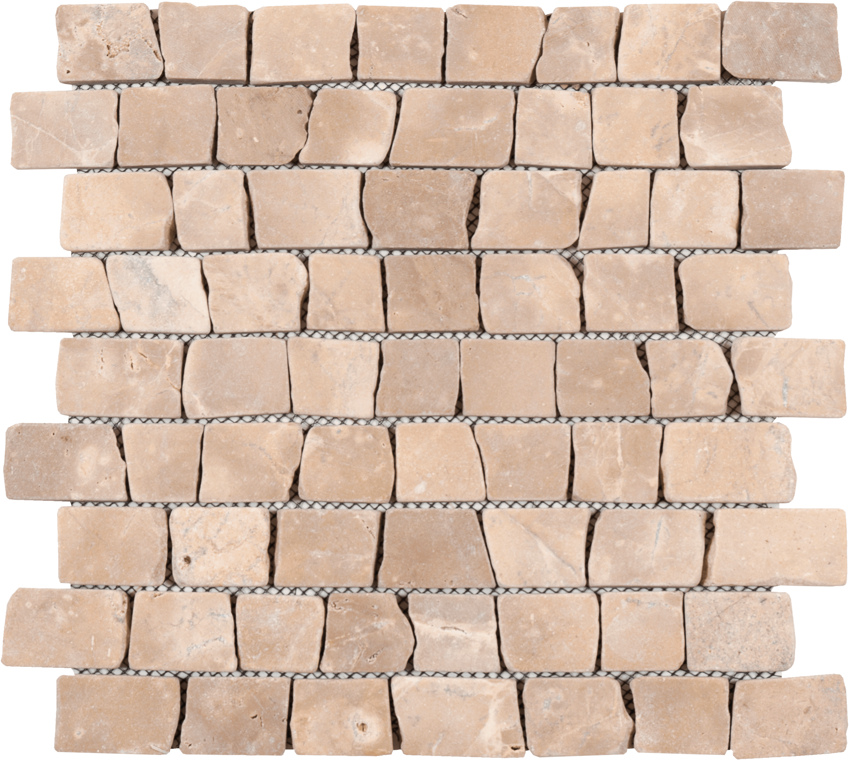 Bati Orient- MACA03 Cappuccino Cubic Brick Marble Opus Mosaic Interlocking 12"x12"