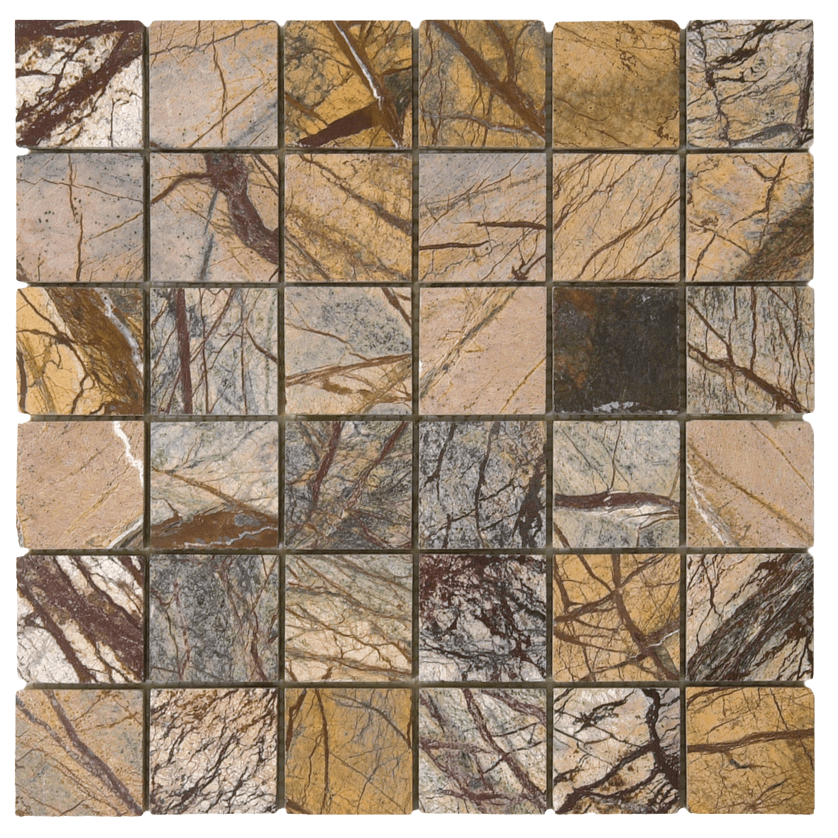 Bati Orient- MAMA45 Rainforest Brown Polished Marble Mosaic