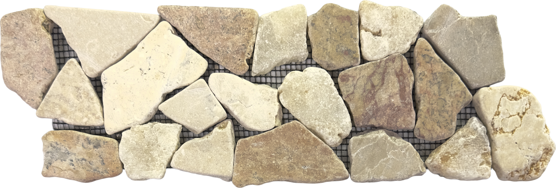 Bati Orient- MAMI10/30 Beige Brown Mix Matte Opus Mosaic Interlocking Border 4" x 12"