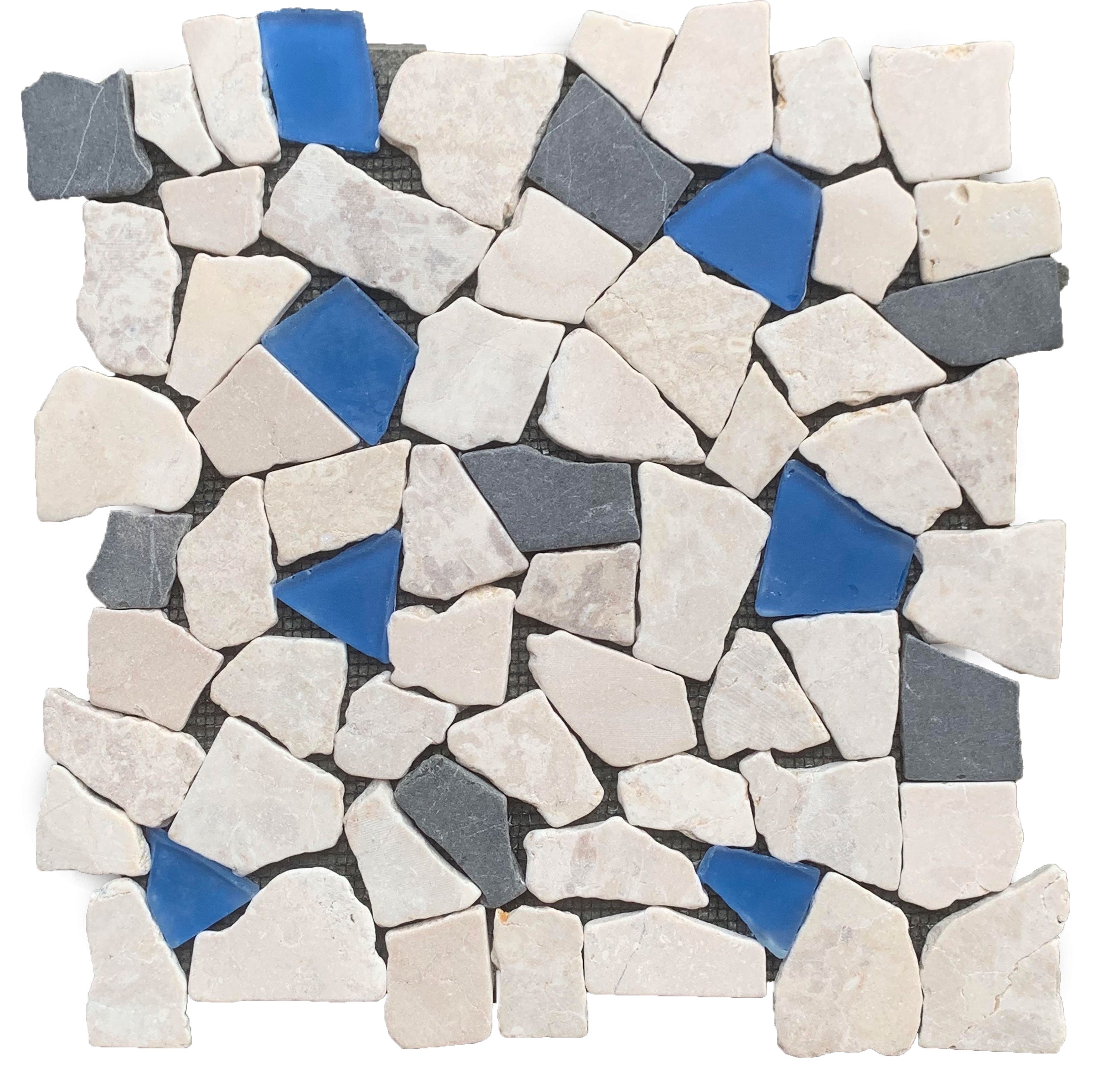 Bati Orient- MAMI187 Mini Opus Beige Grey Marble Mix & Blue Glass