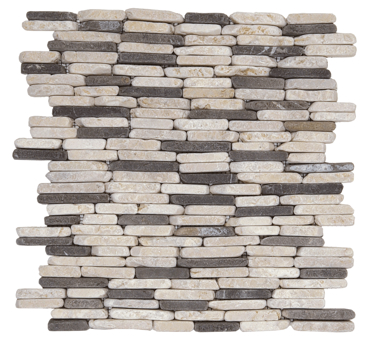 Bati Orient- MAMI19 White Grey Stacked Brick Marble Interlocking