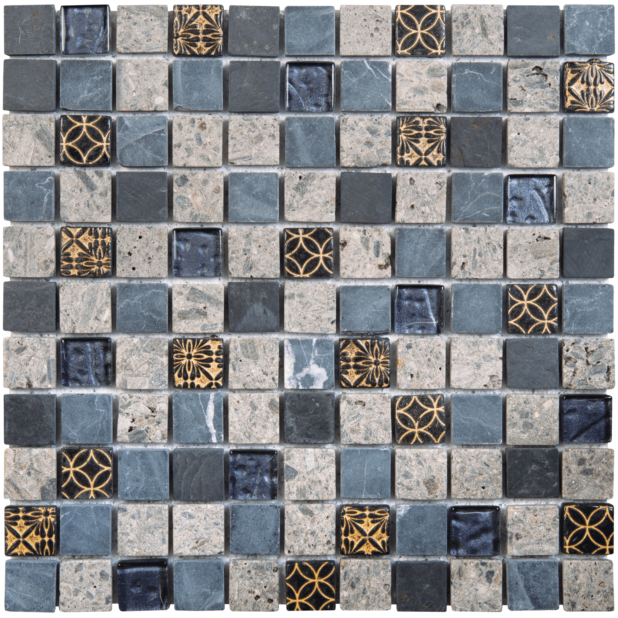 Bati Orient- MAMI29 Grey Stone/Grey Glass /Decor Mosaic