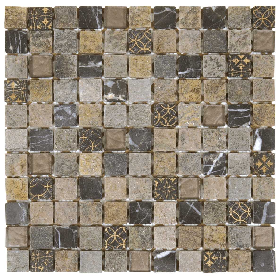 Bati Orient- MAMI30 Grey Stone/Brown Glass/Decor Mosaic
