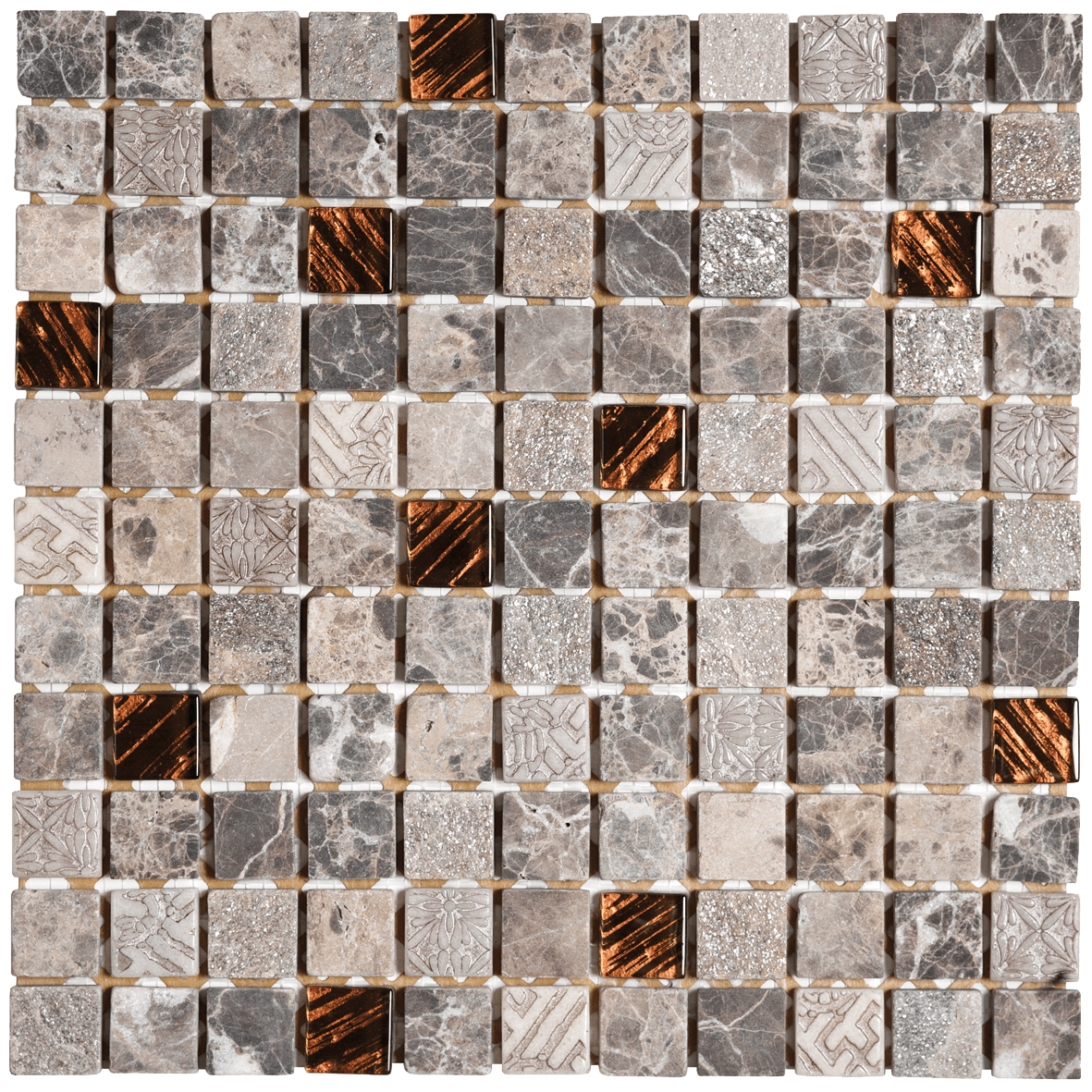 Bati Orient- MAMI33 Beige Stone/Brown Glass /Decor Mosaic