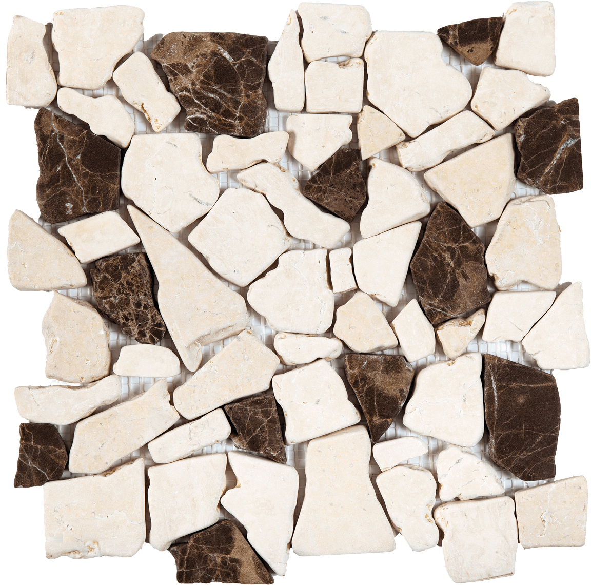 Bati Orient- MAMI178 White/Brown Mix Matte Opus Mosaic Interlocking